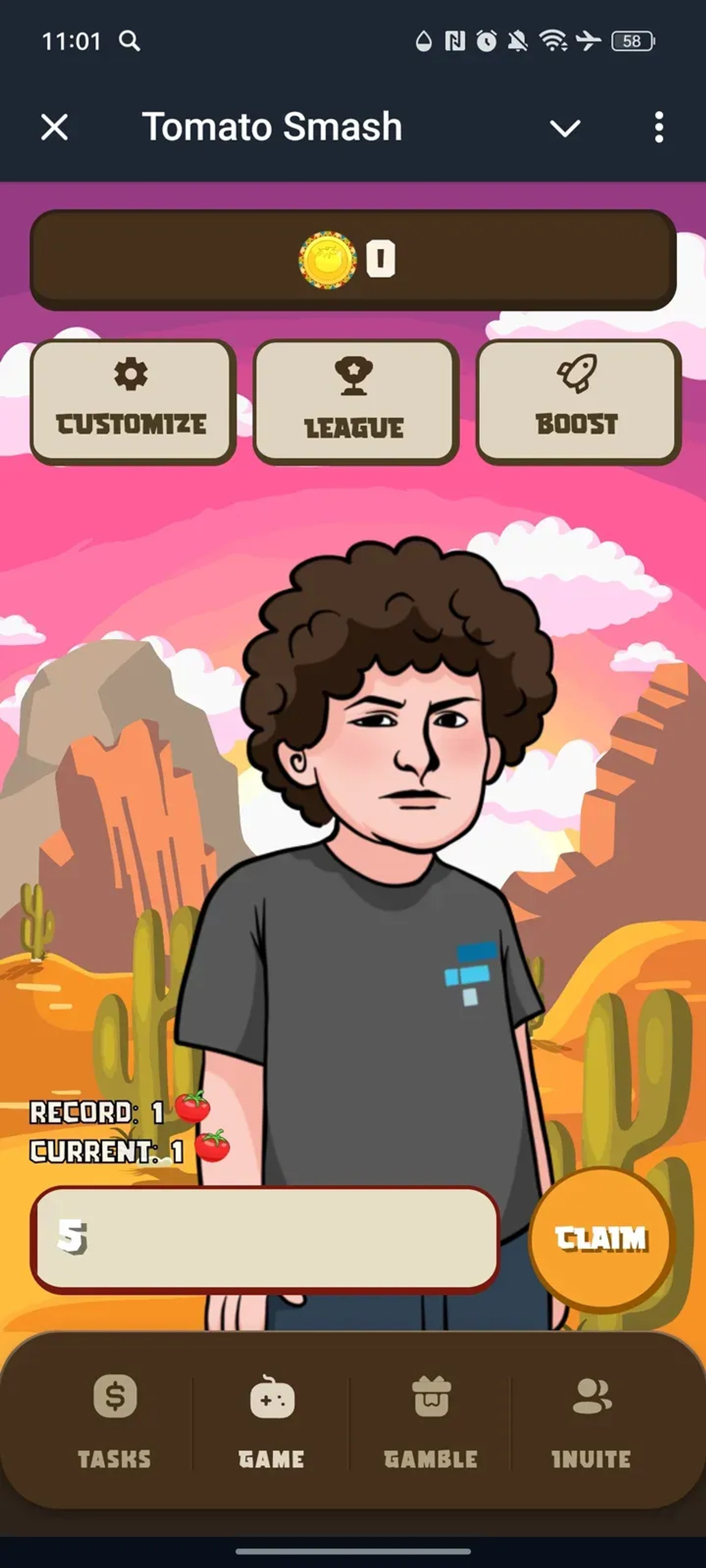 Tomato Smash в Телеграм — скриншот 1