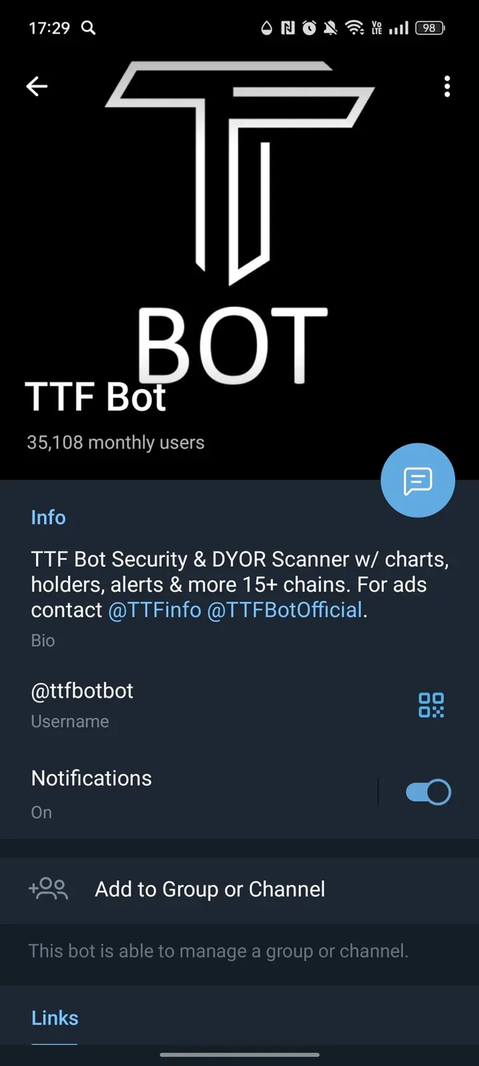 TTF Bot в Телеграм — скриншот 4