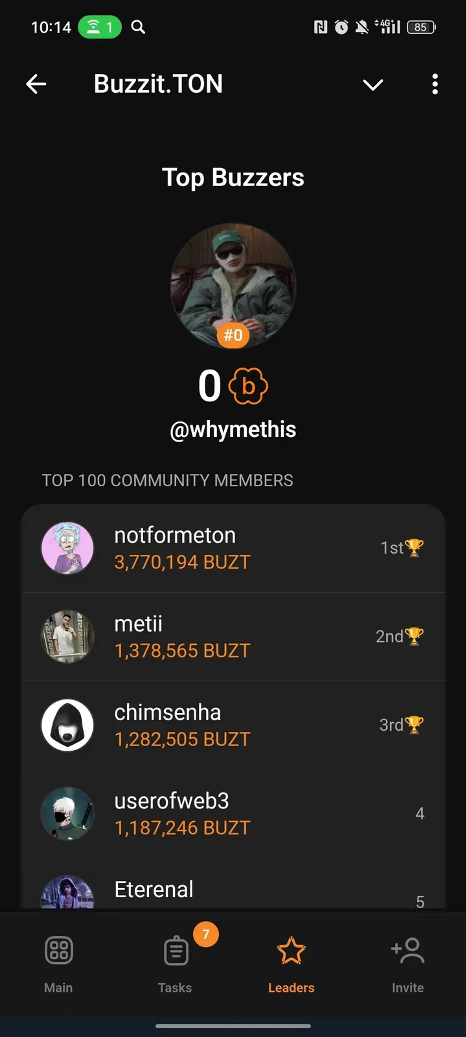 Buzzit.TON в Телеграм — скриншот 3