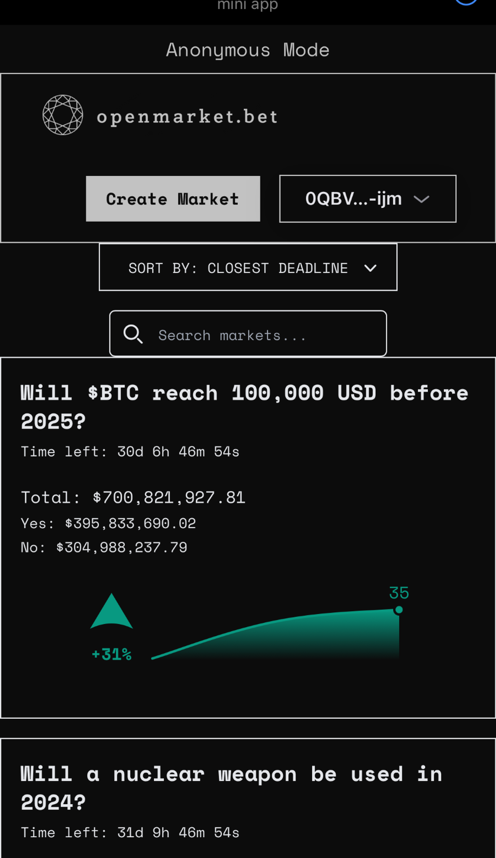 openmarket.bet в Телеграм — скриншот 3