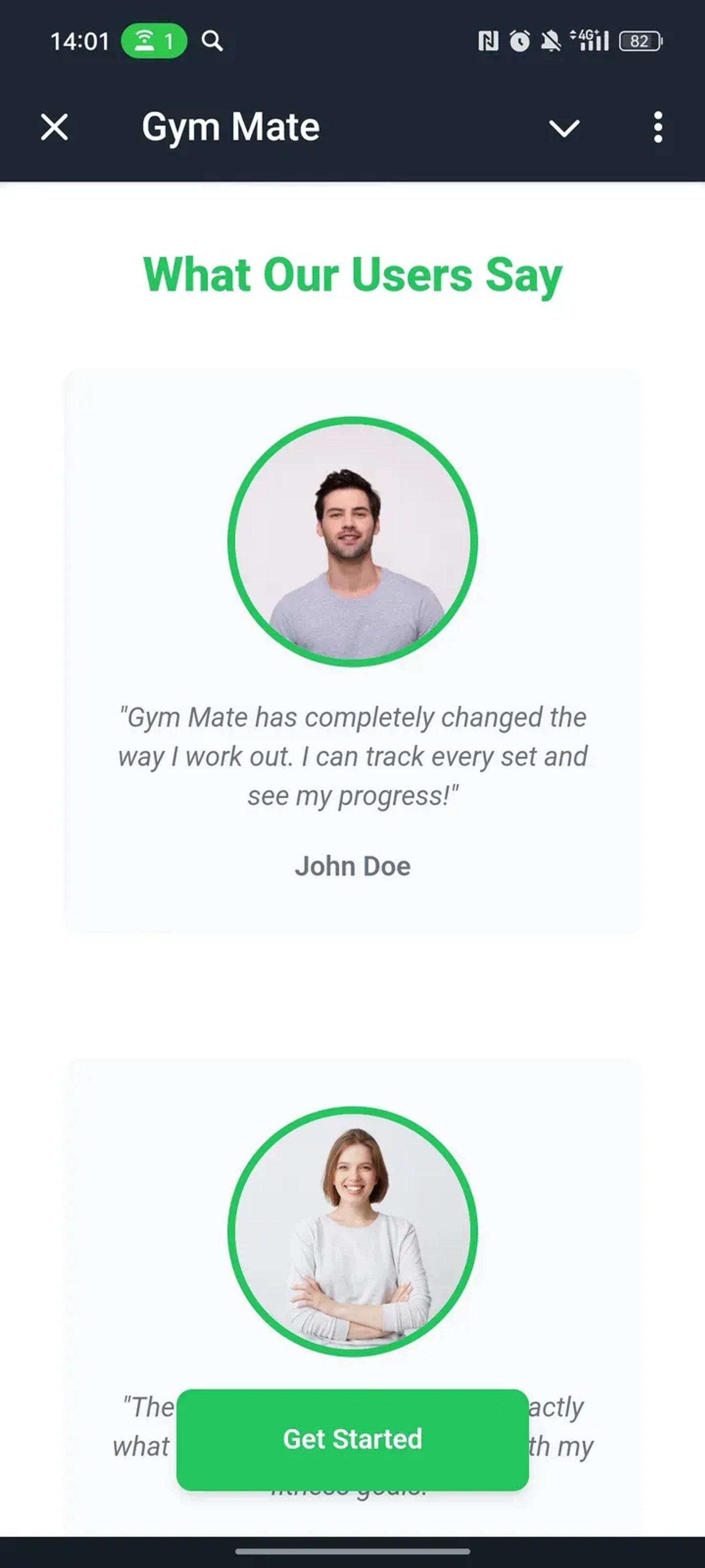 Gym Mate в Телеграм — скриншот 3