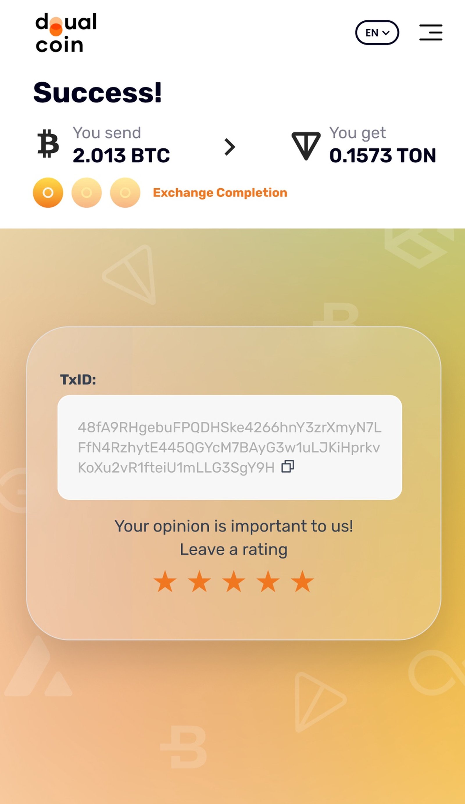 Dualcoin в Телеграм — скриншот 3