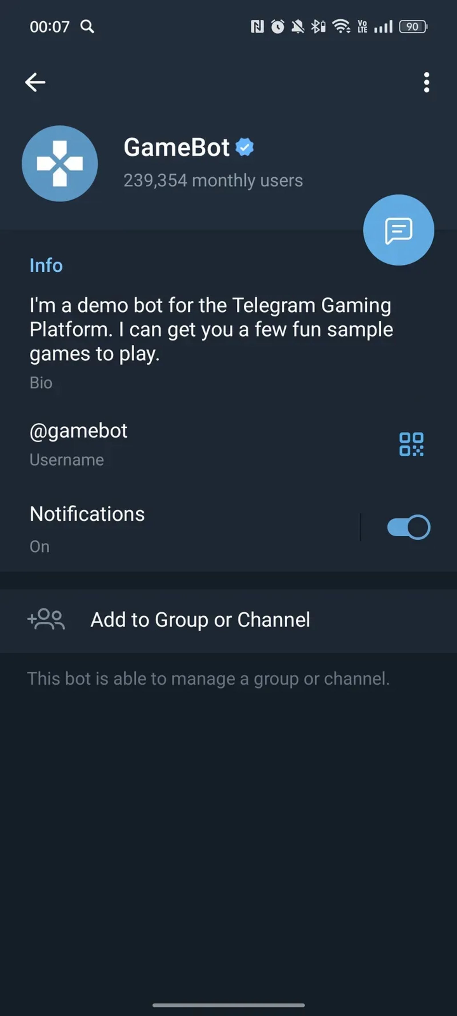 GameBot в Телеграм — скриншот 2