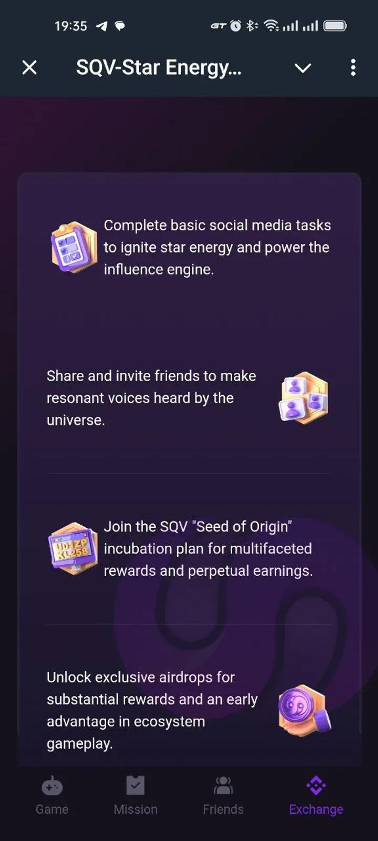 SQV-Star Energy Hunter в Телеграм — скриншот 1
