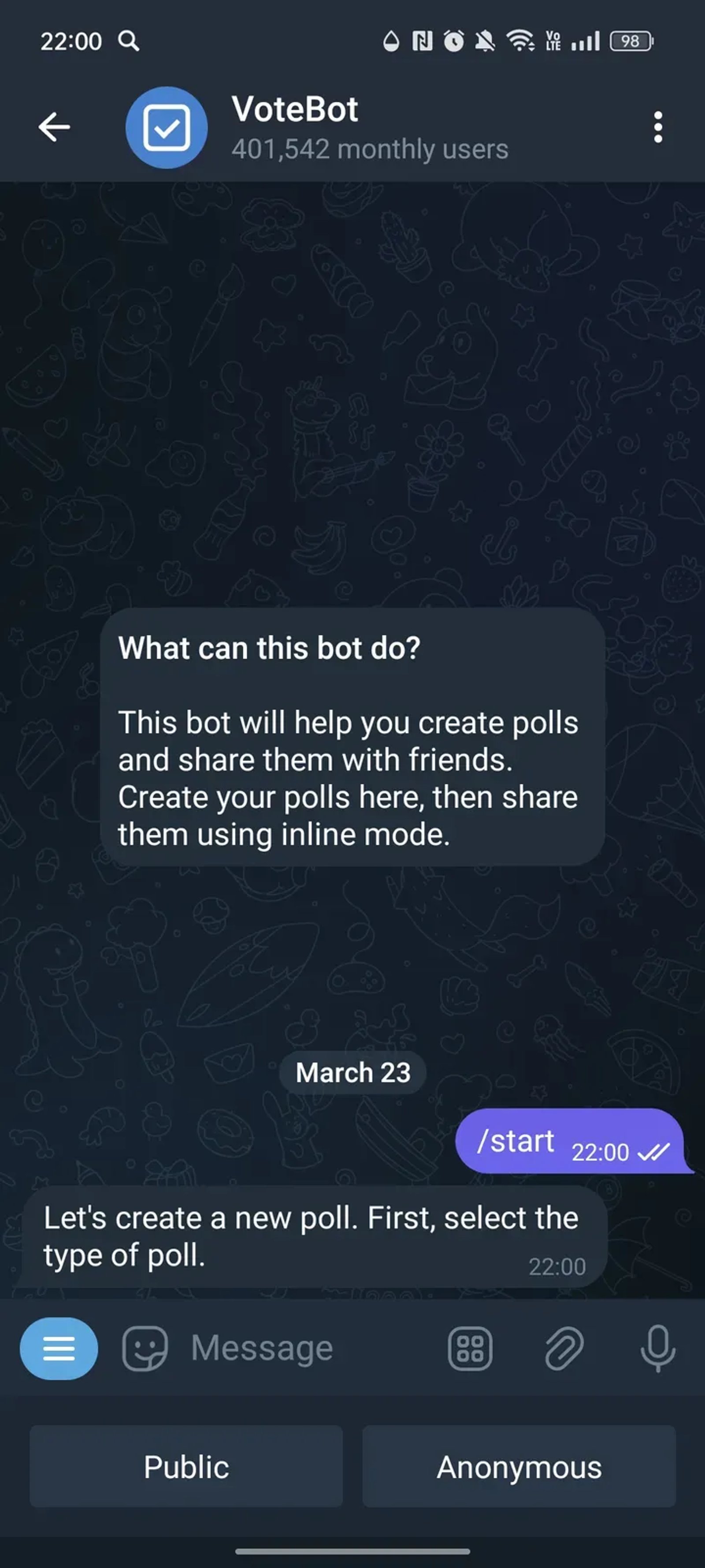 VoteBot в Телеграм — скриншот 2
