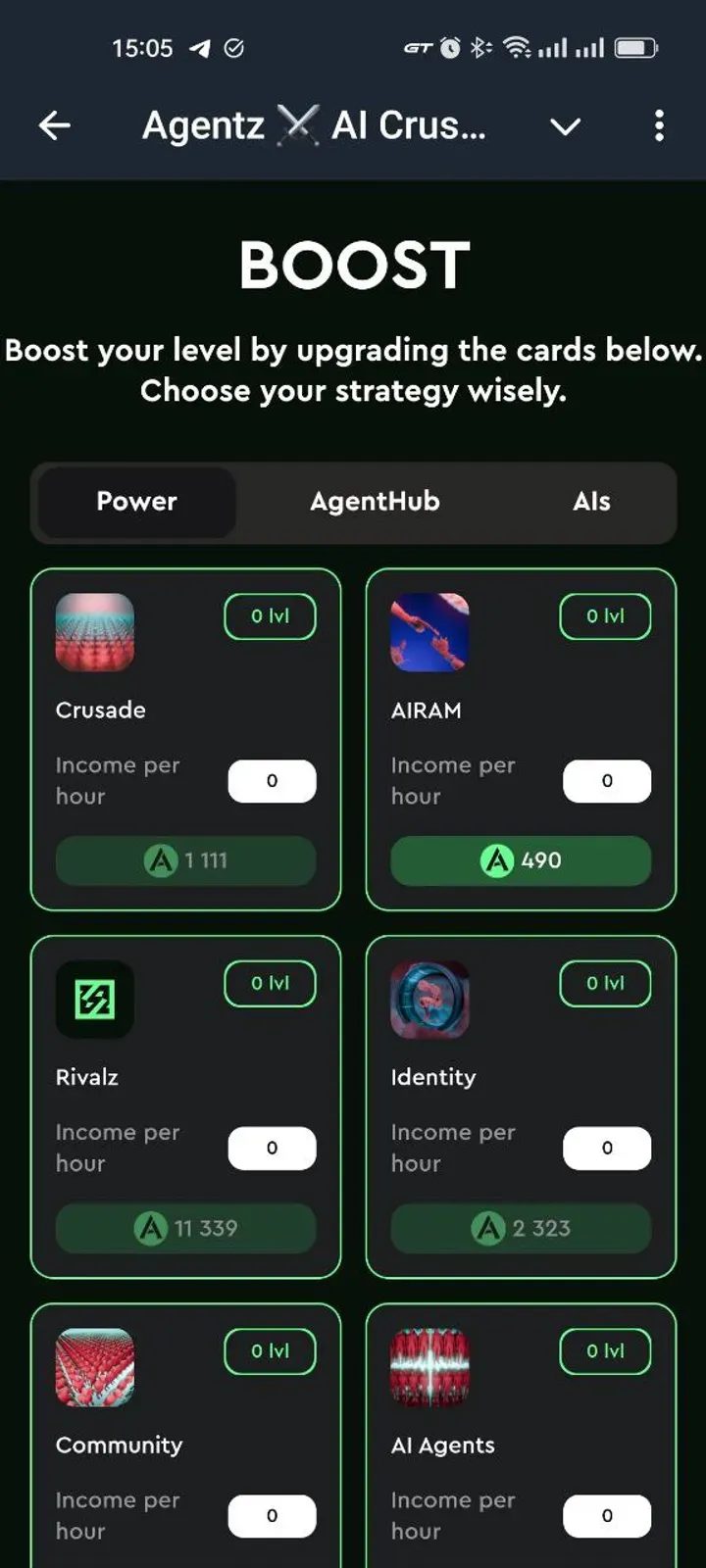 Agentz ⚔️ AI Crusade Telegram Screenshot 8