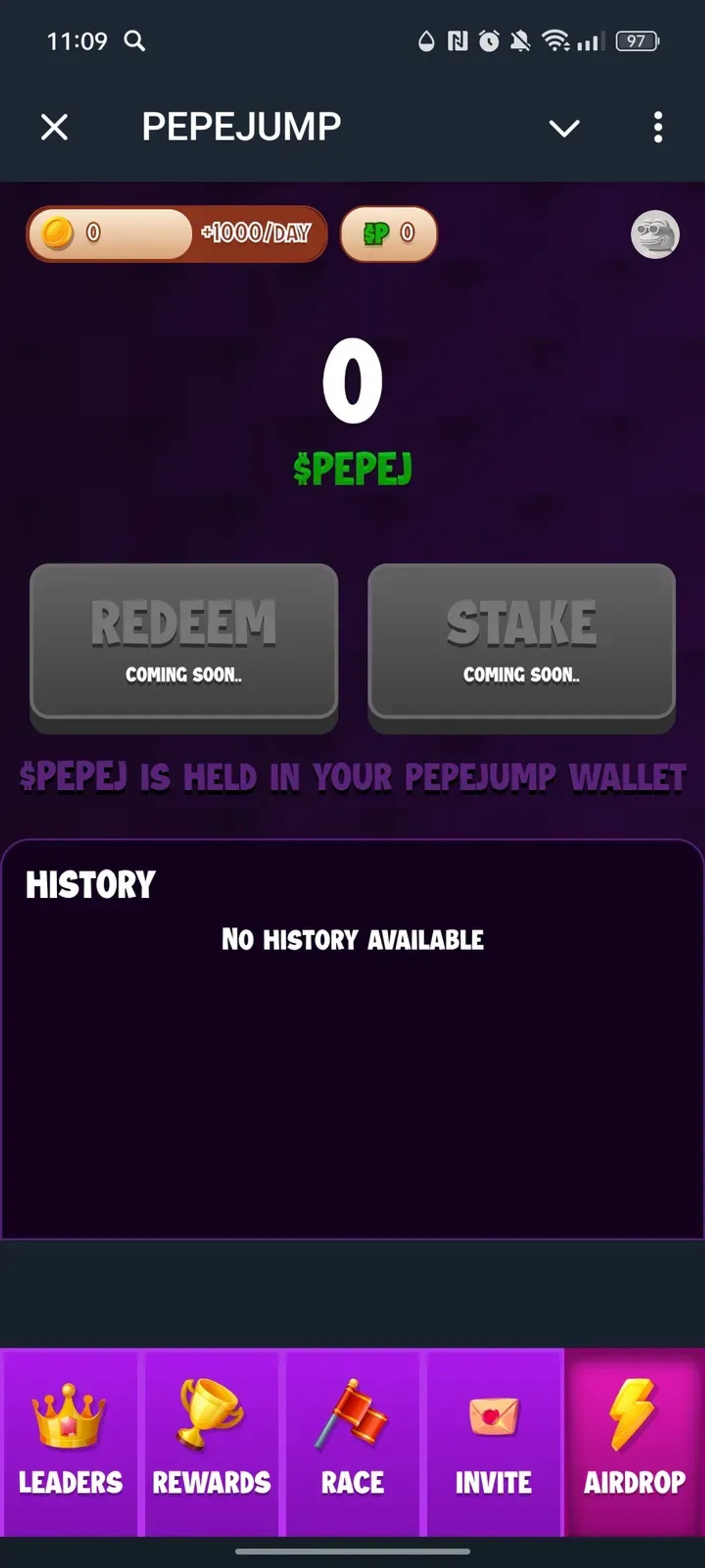 PEPEJUMP в Телеграм — скриншот 5