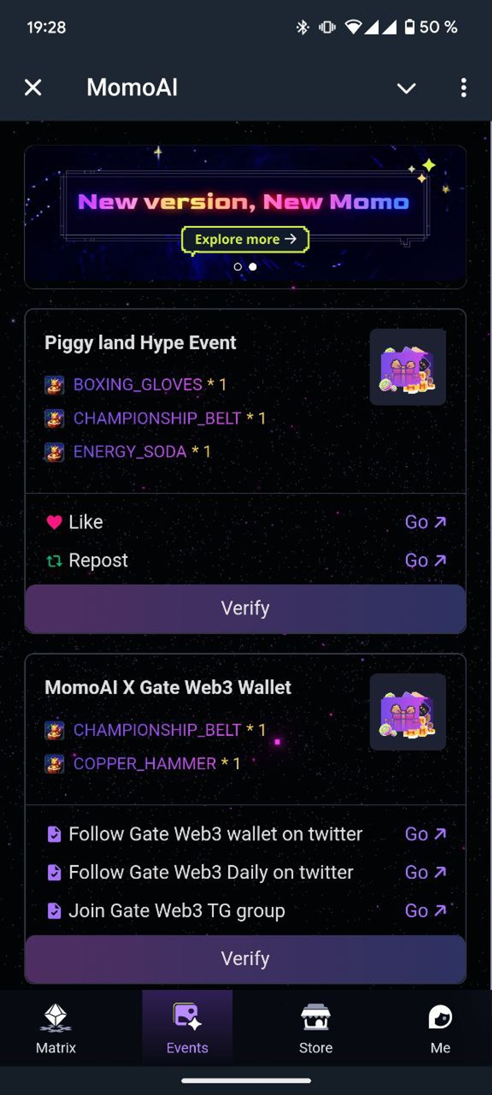 MomoAI в Телеграм - События
