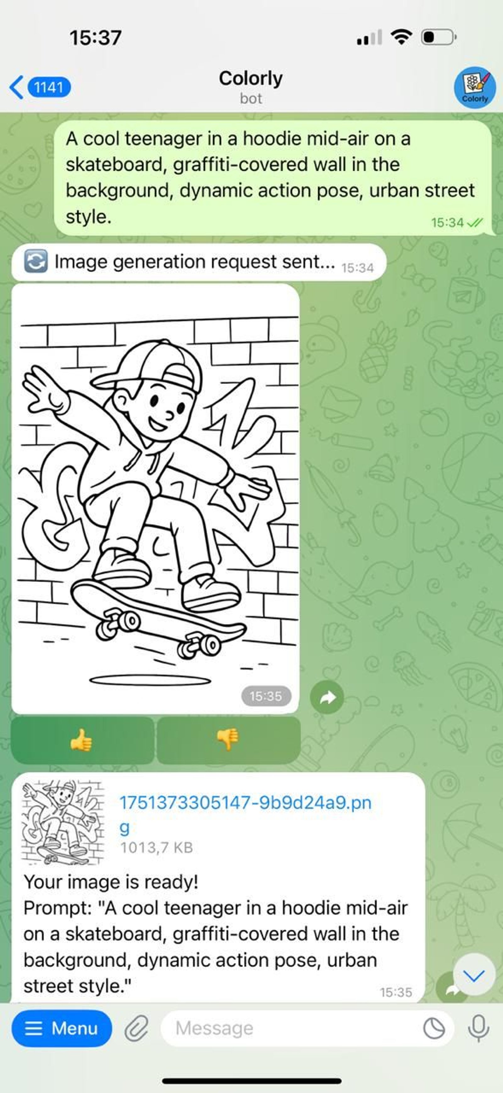 Colorly в Telegram — скриншот 4