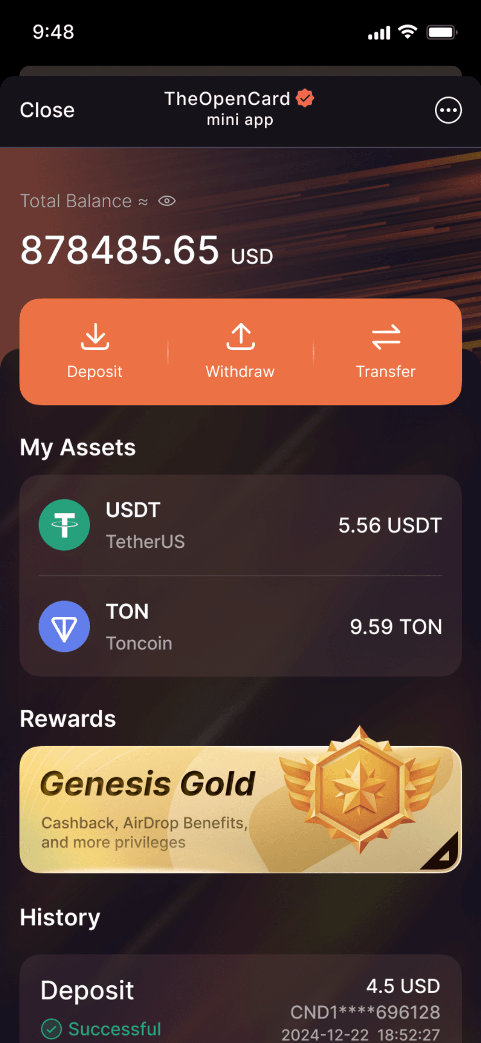 TheOpenCard Telegram Screenshot 3