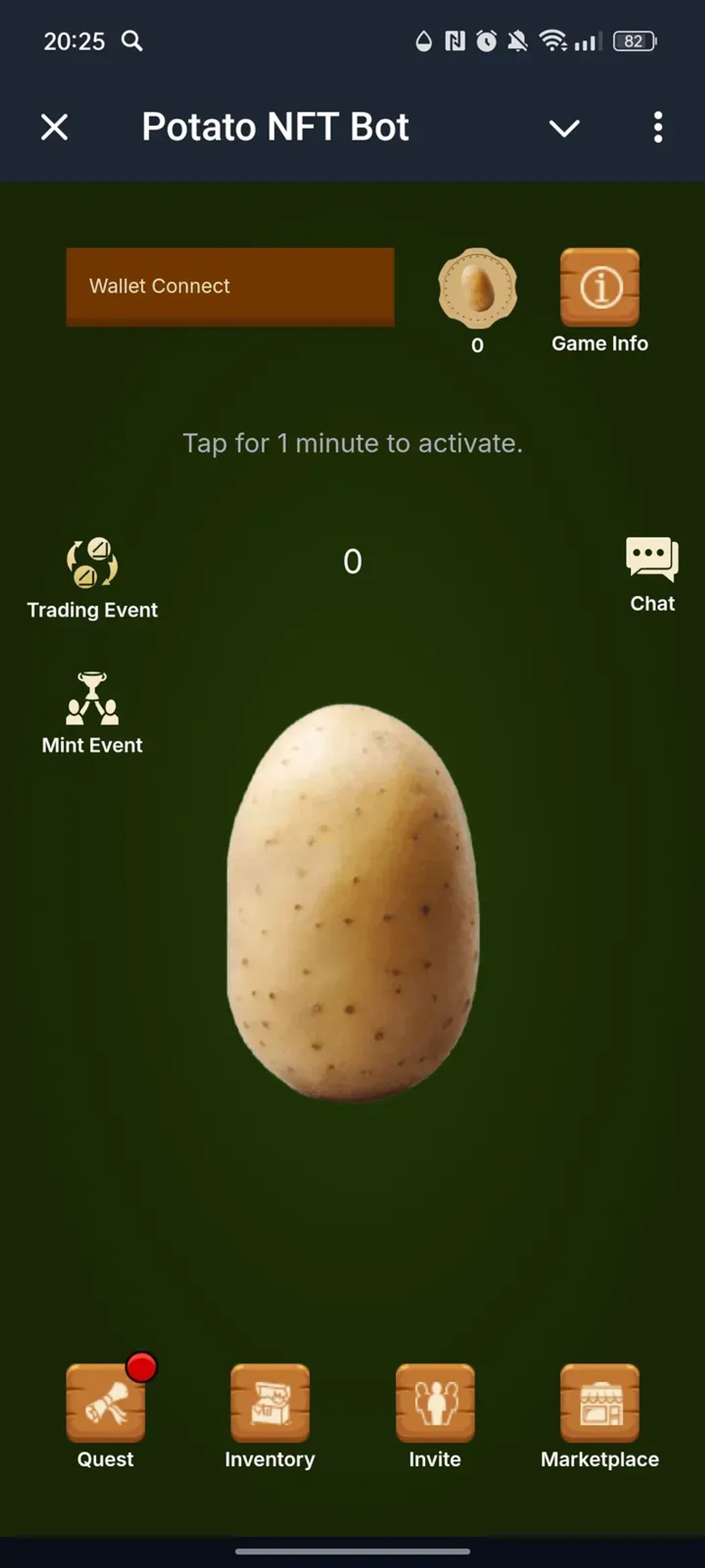 Potato NFT Bot в Телеграм — скриншот 1
