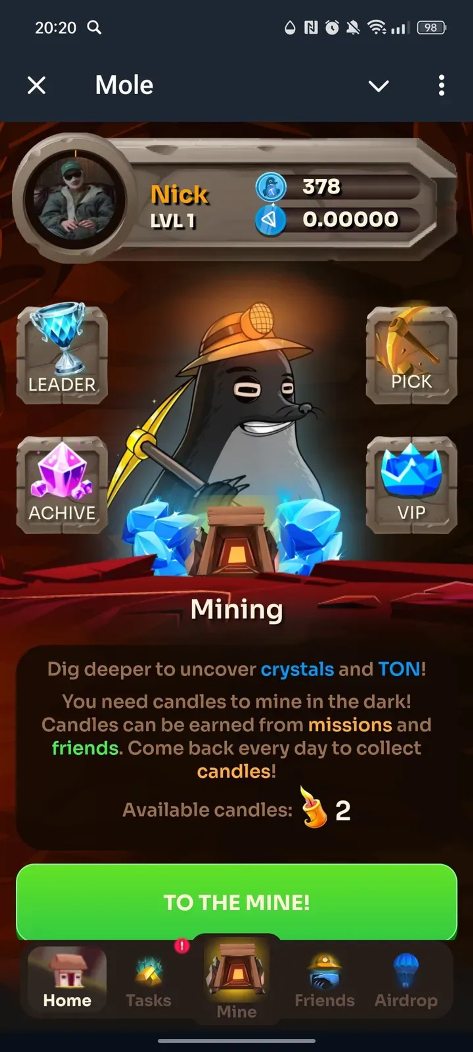 Mole в Телеграм — скриншот 1