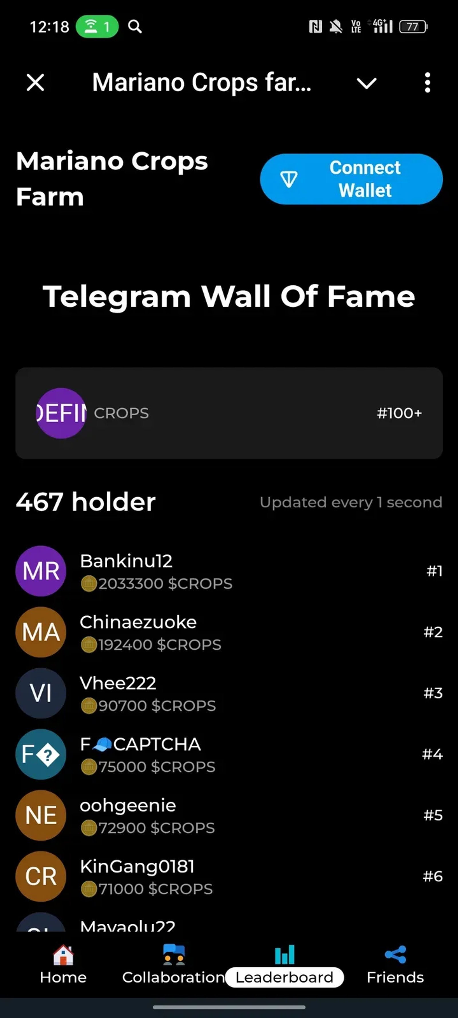 Mariano Crops farm в Телеграм — скриншот 3