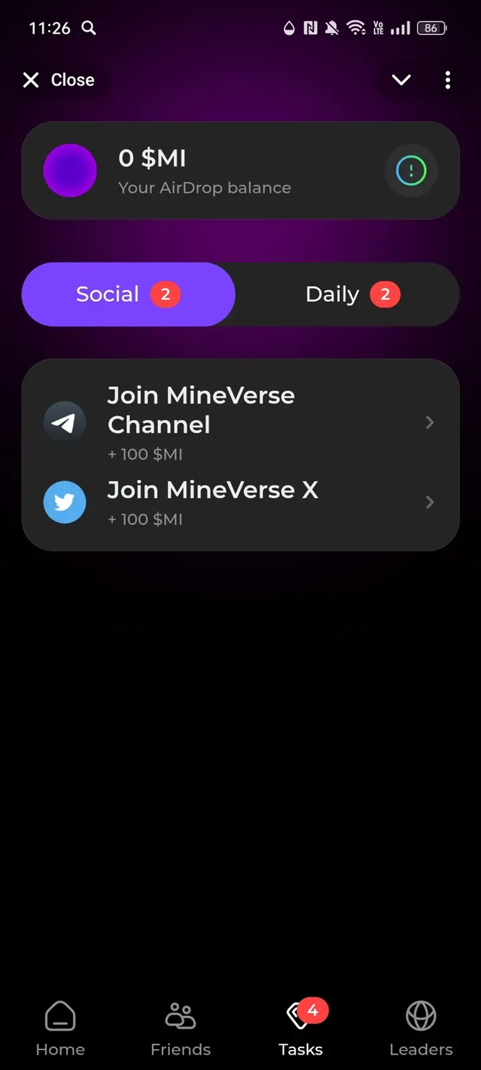 MineVerse в Телеграм — скриншот 3