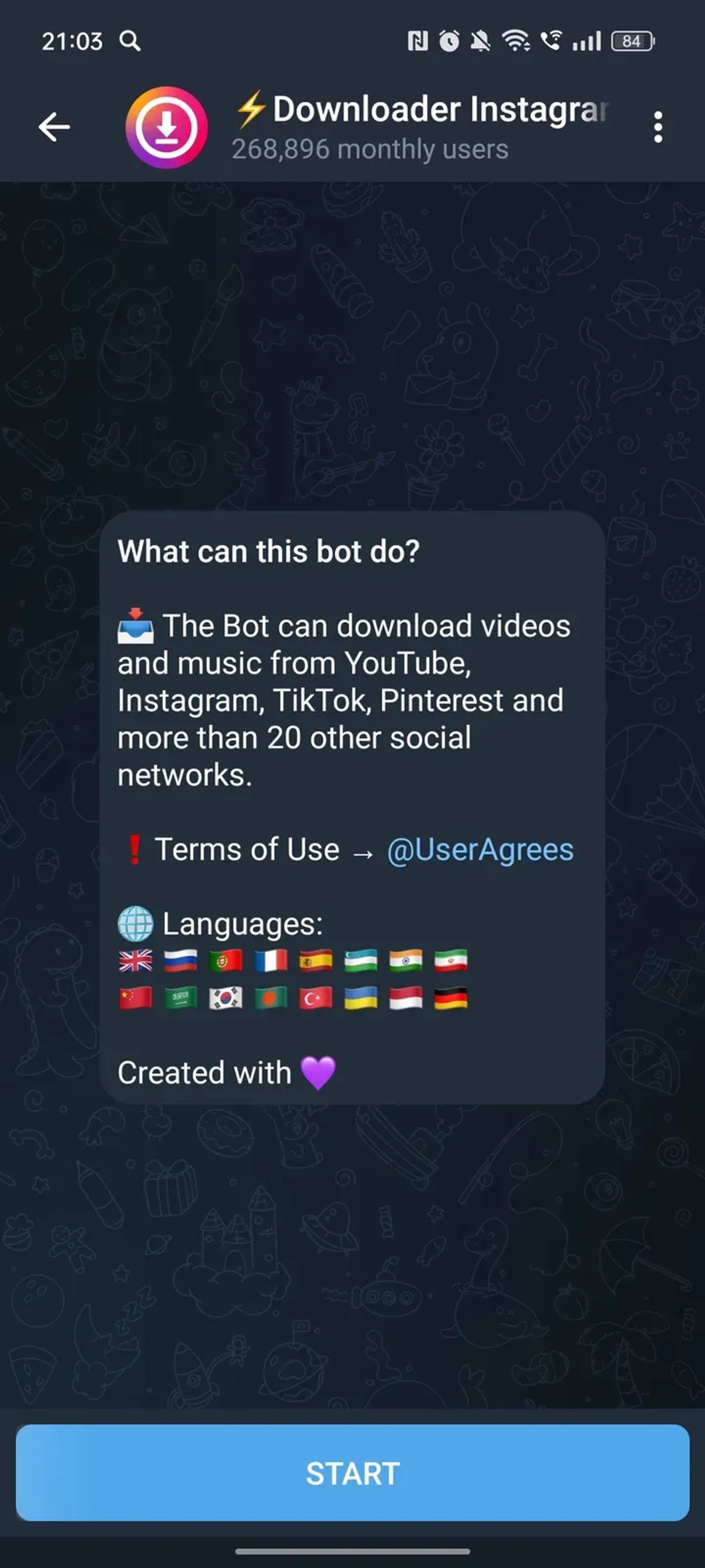 ⚡️Downloader Instagram, TikTok, Pinterest в Телеграм — скриншот 4