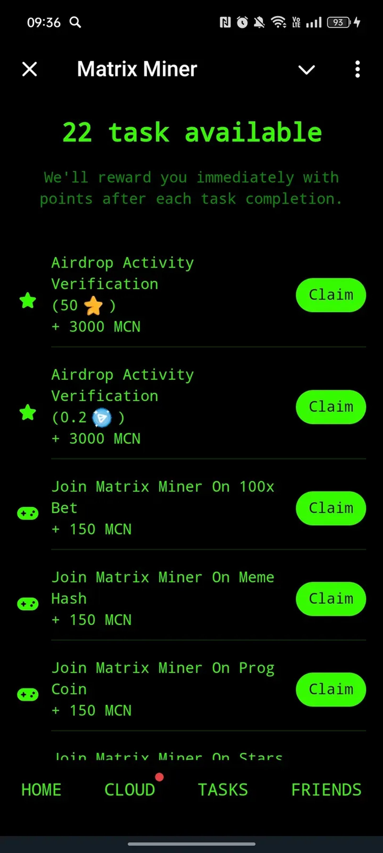 Matrix Miner в Телеграм — скриншот 3