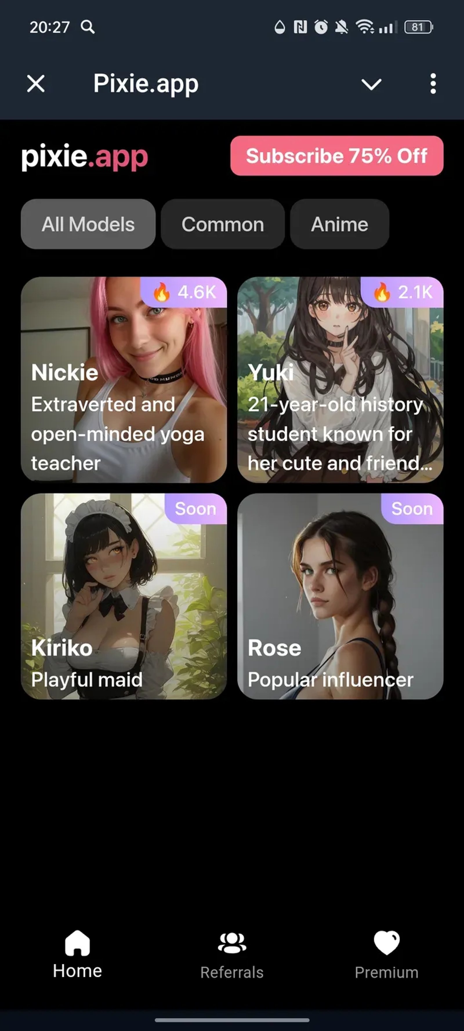 Pixie.app в Телеграм — скриншот 1