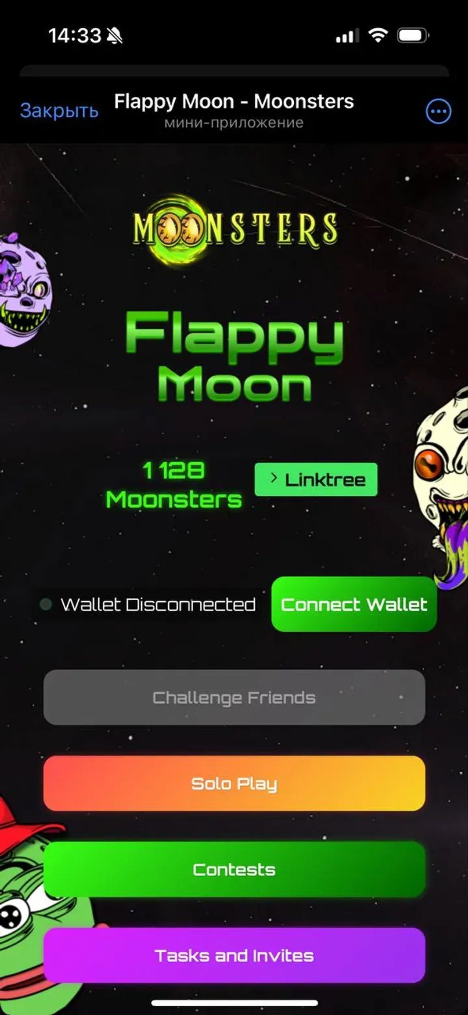 Flappy Moon - Moonsters в Телеграм — скриншот 1