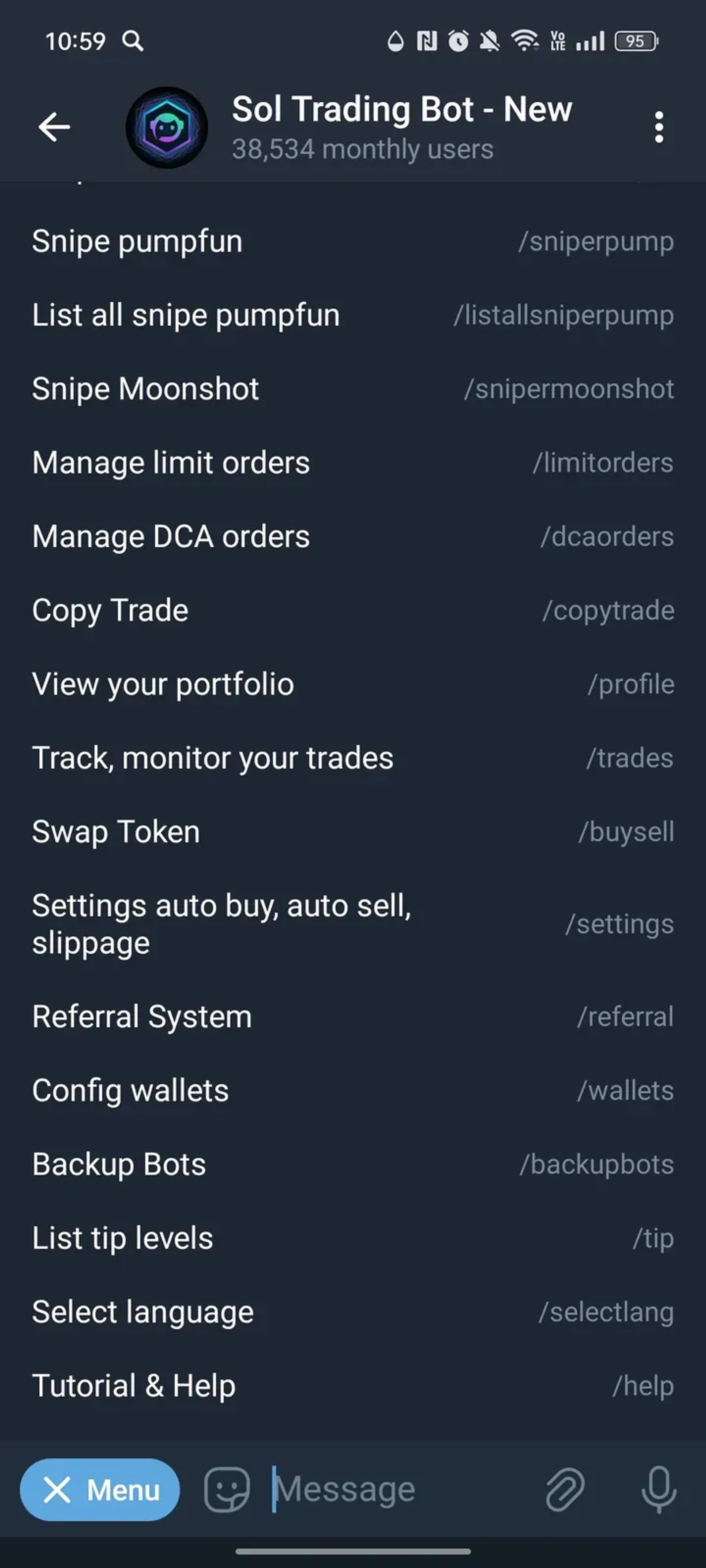 Sol Trading Bot - New в Телеграм — скриншот 3