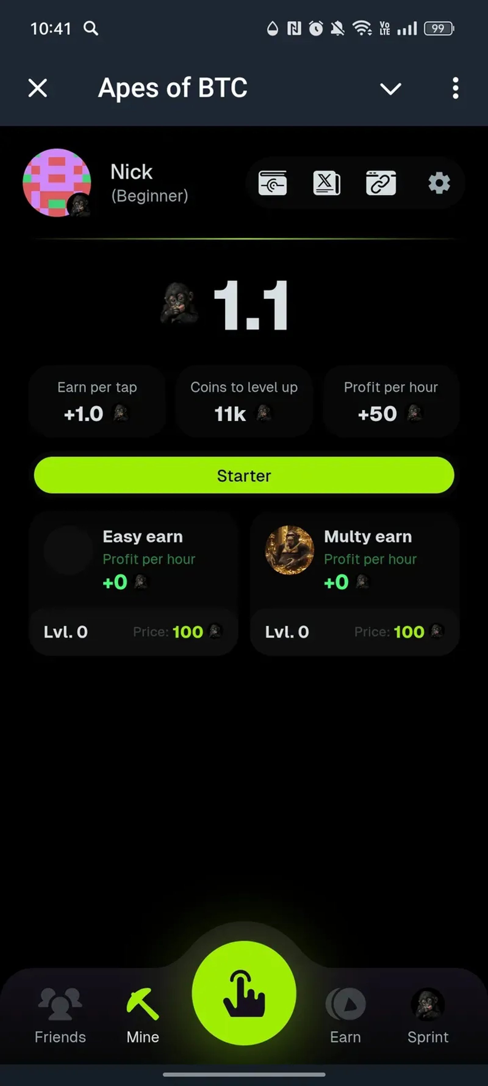 Apes of BTC в Телеграм — скриншот 2