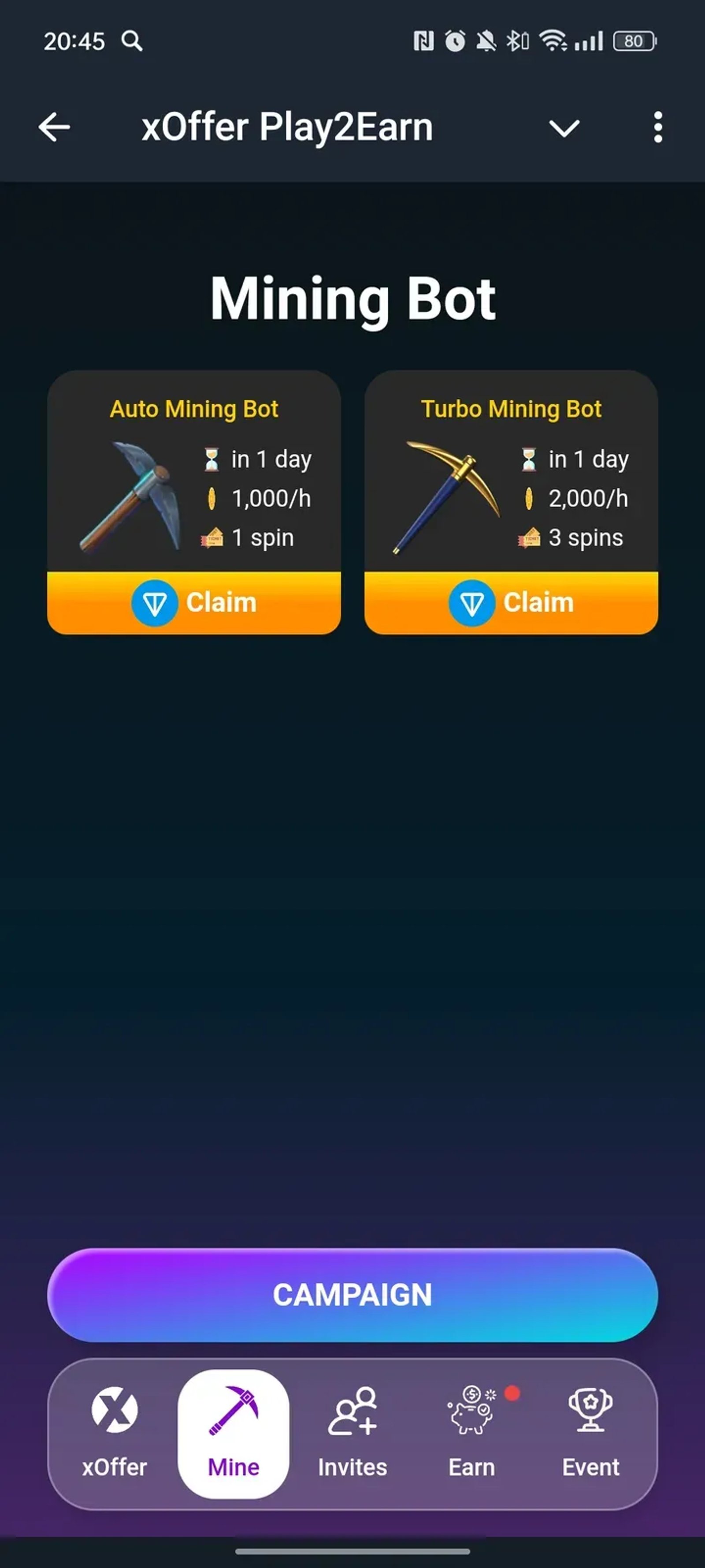 xOffer Play2Earn в Телеграм — скриншот 2