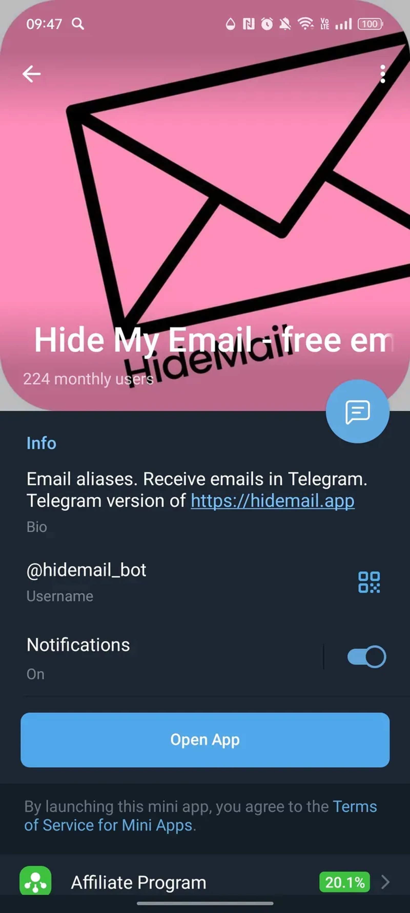 Hide My Email - free email aliases forever в Телеграм — скриншот 4
