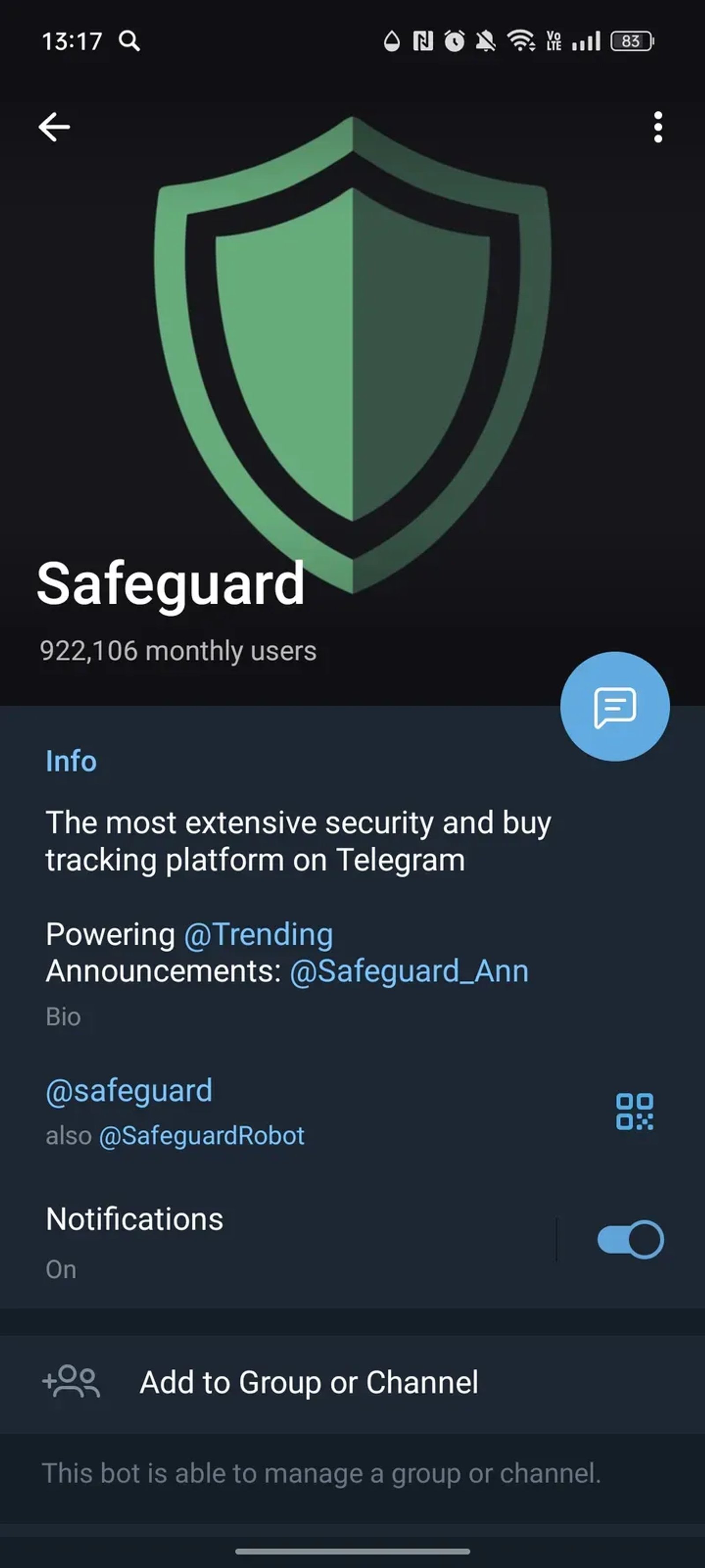 Safeguard в Телеграм — скриншот 4