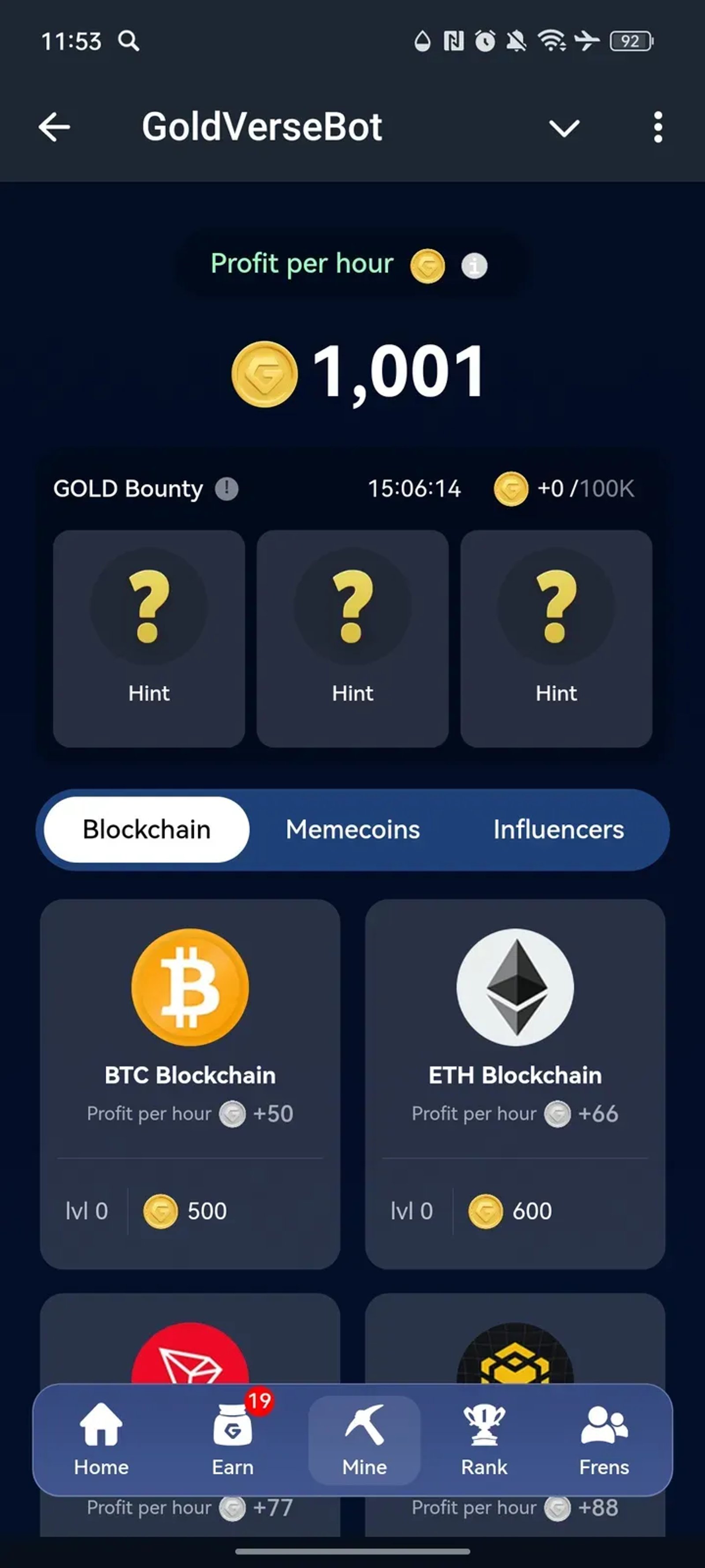 GoldVerseBot в Телеграм — скриншот 3