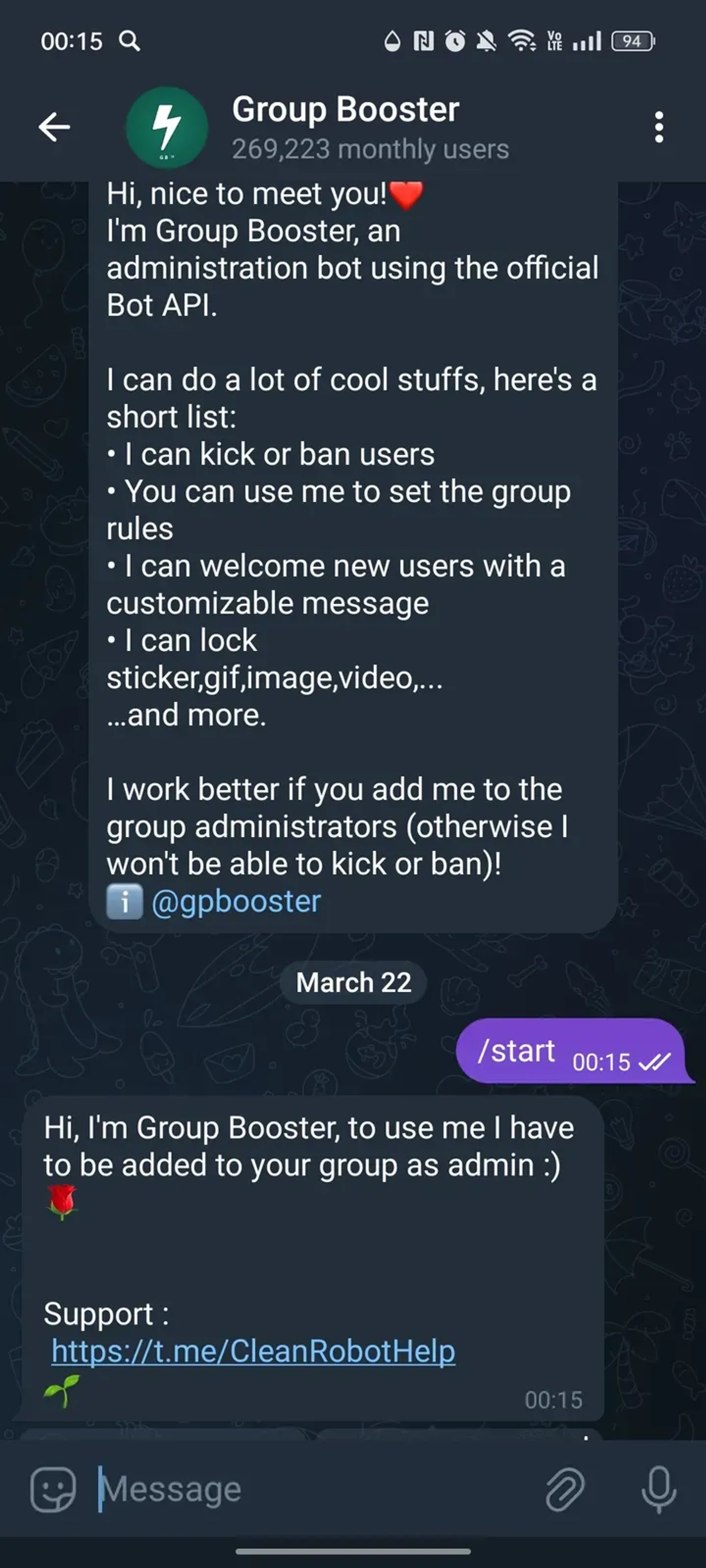 Group Booster в Телеграм — скриншот 1