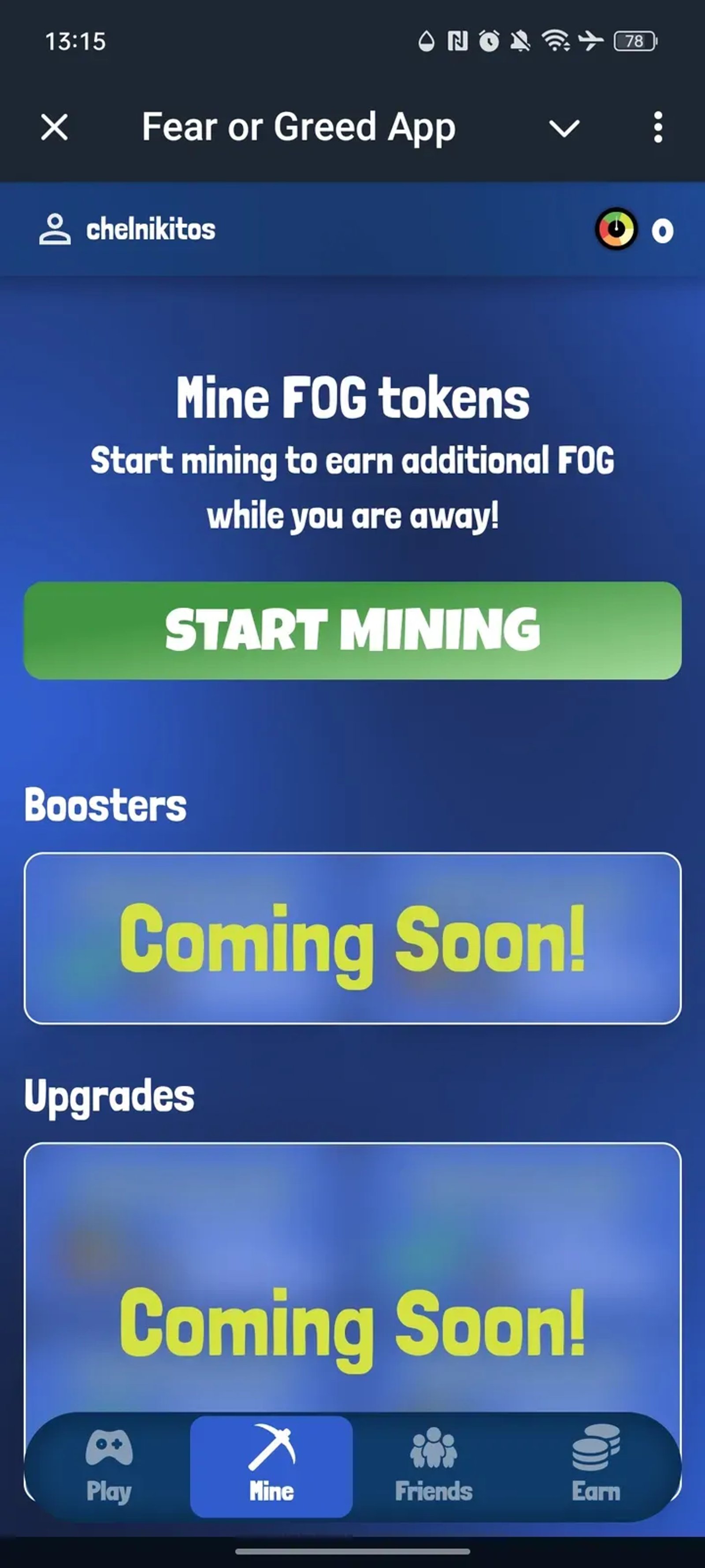 Fear or Greed App в Телеграм — скриншот 2