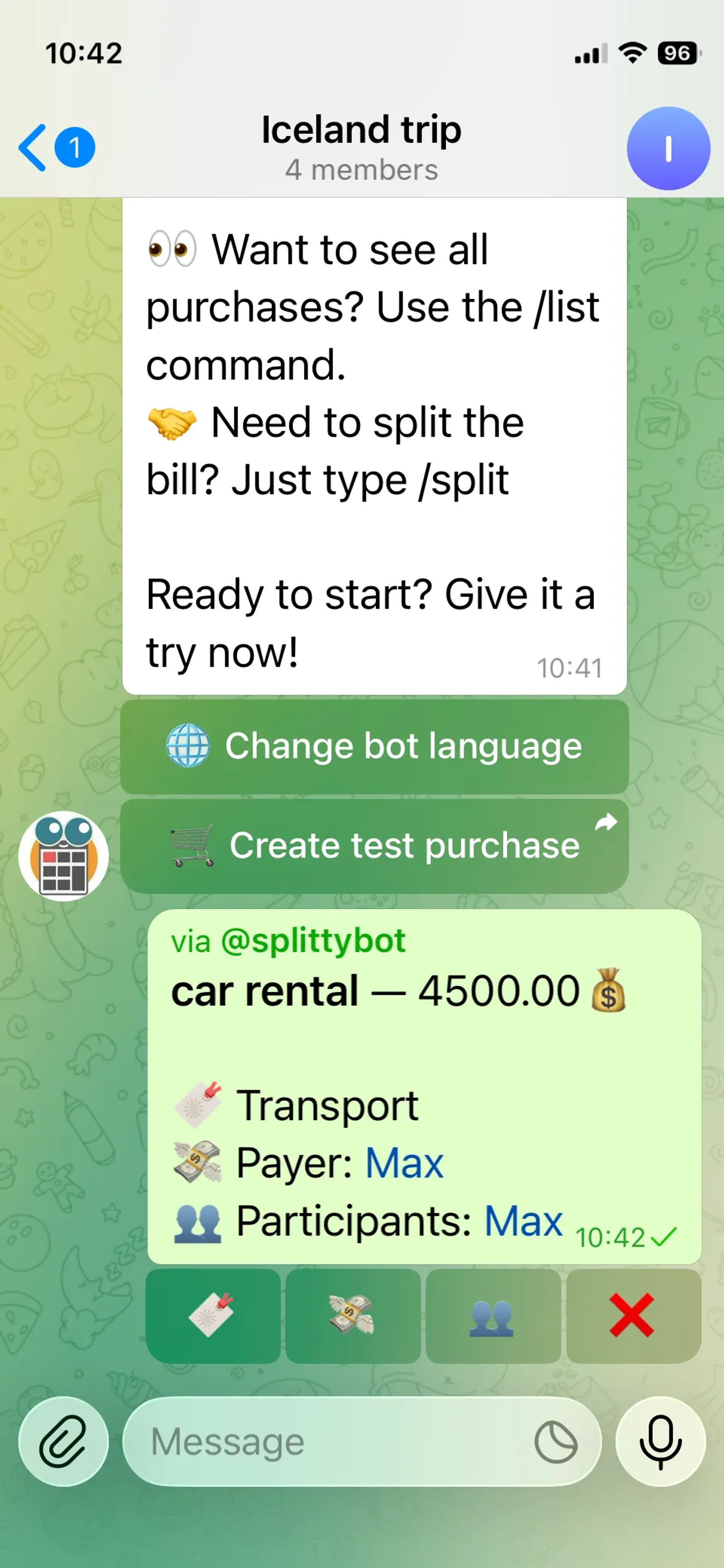 Splitty в Телеграм — скриншот 3