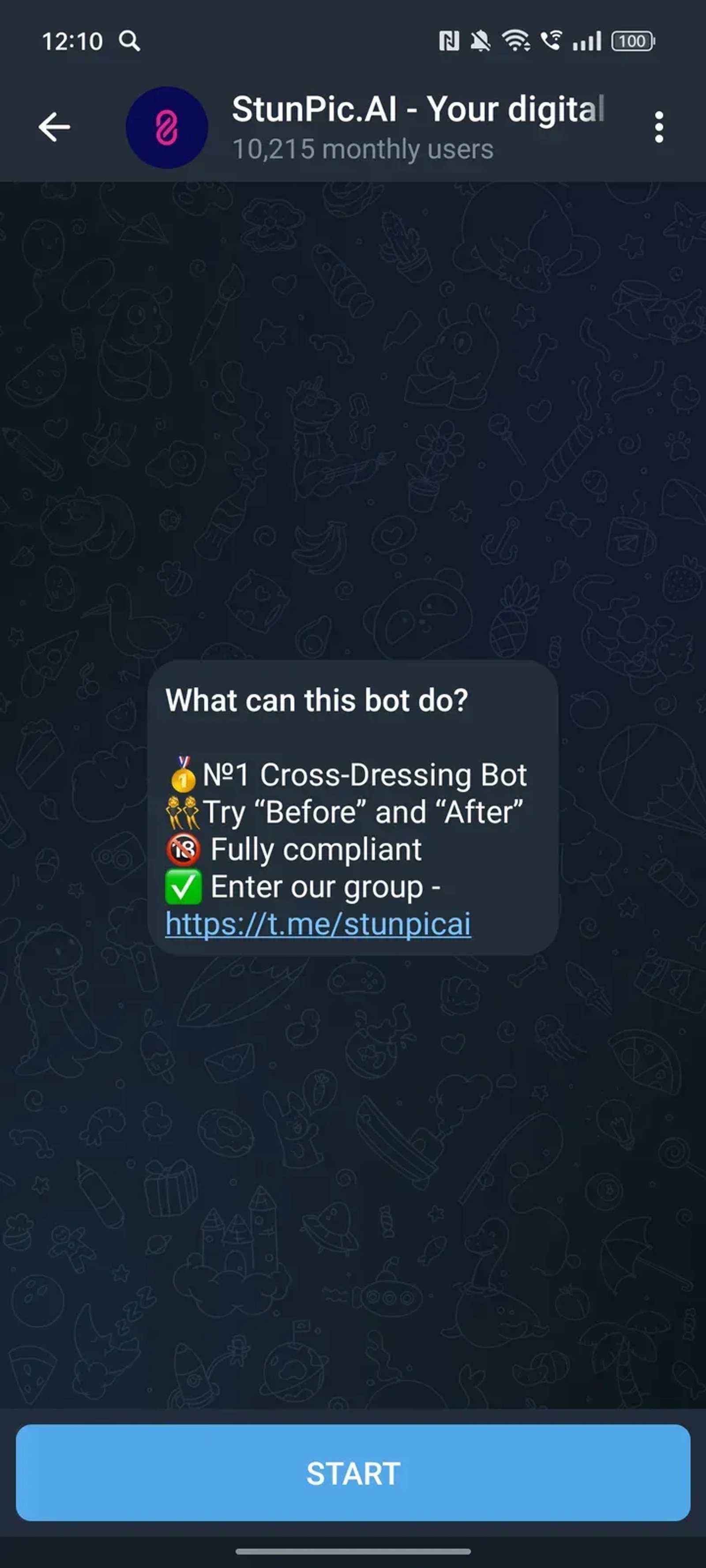 StunPic.AI - π Your digital looks Telegram Screenshot 1