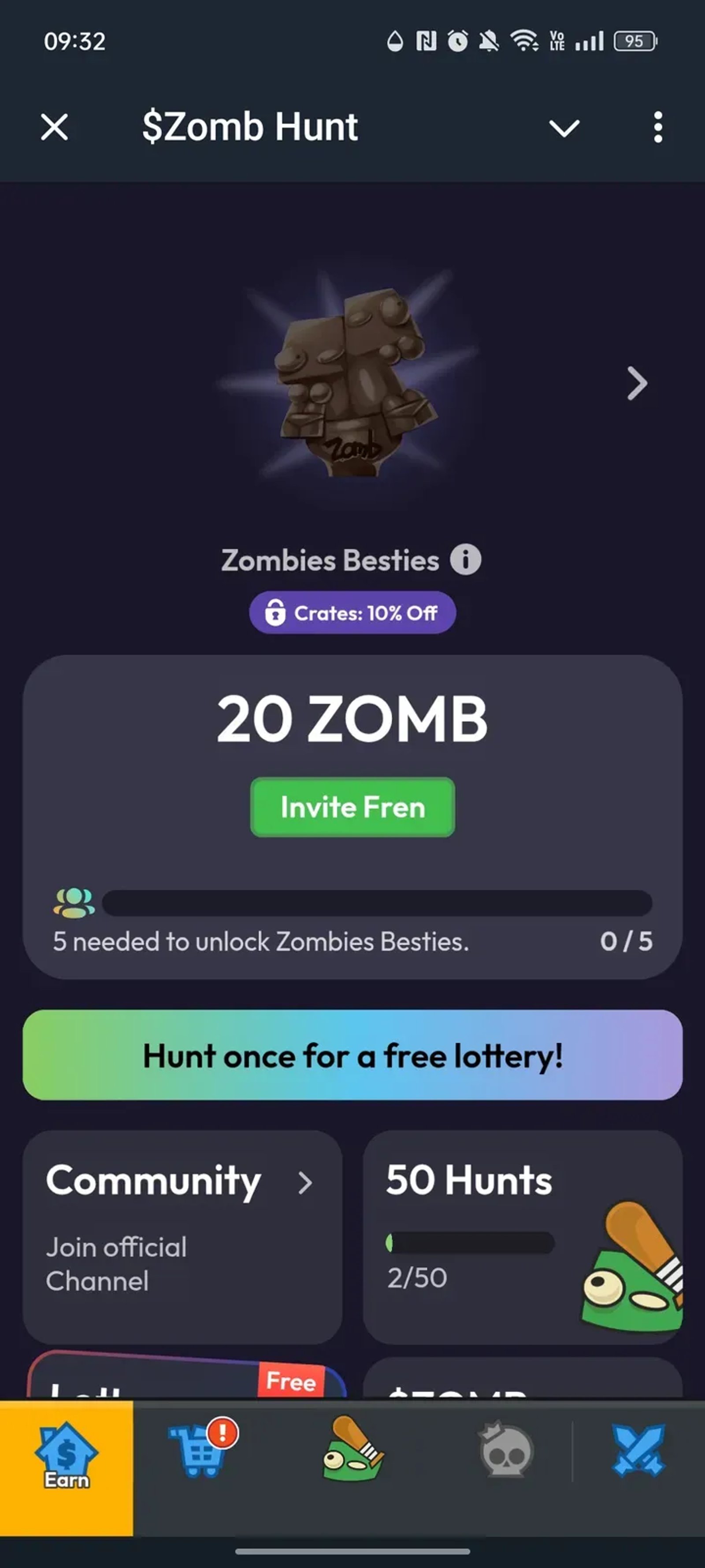 $Zomb Hunt в Телеграм — скриншот 3