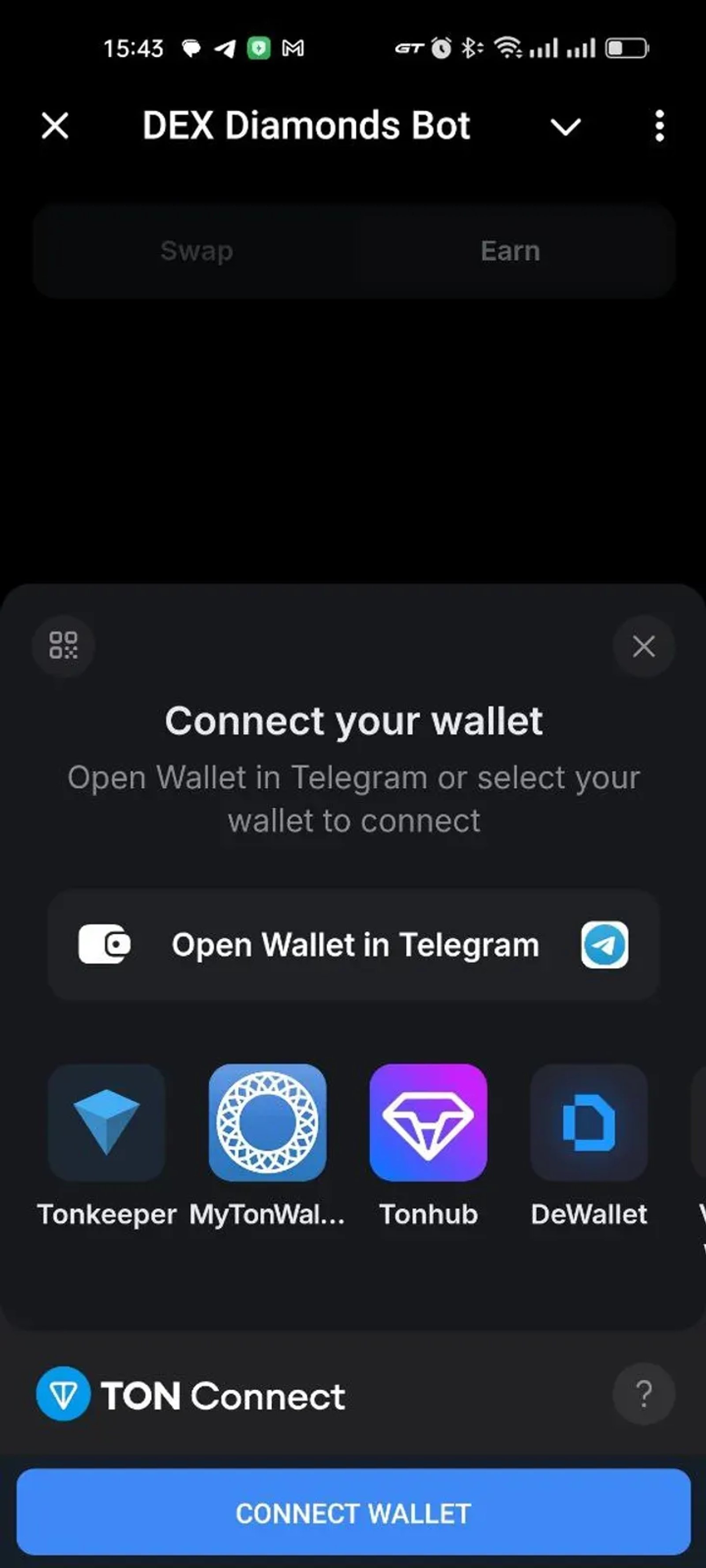 DEX Diamonds Bot в Телеграм — скриншот 1