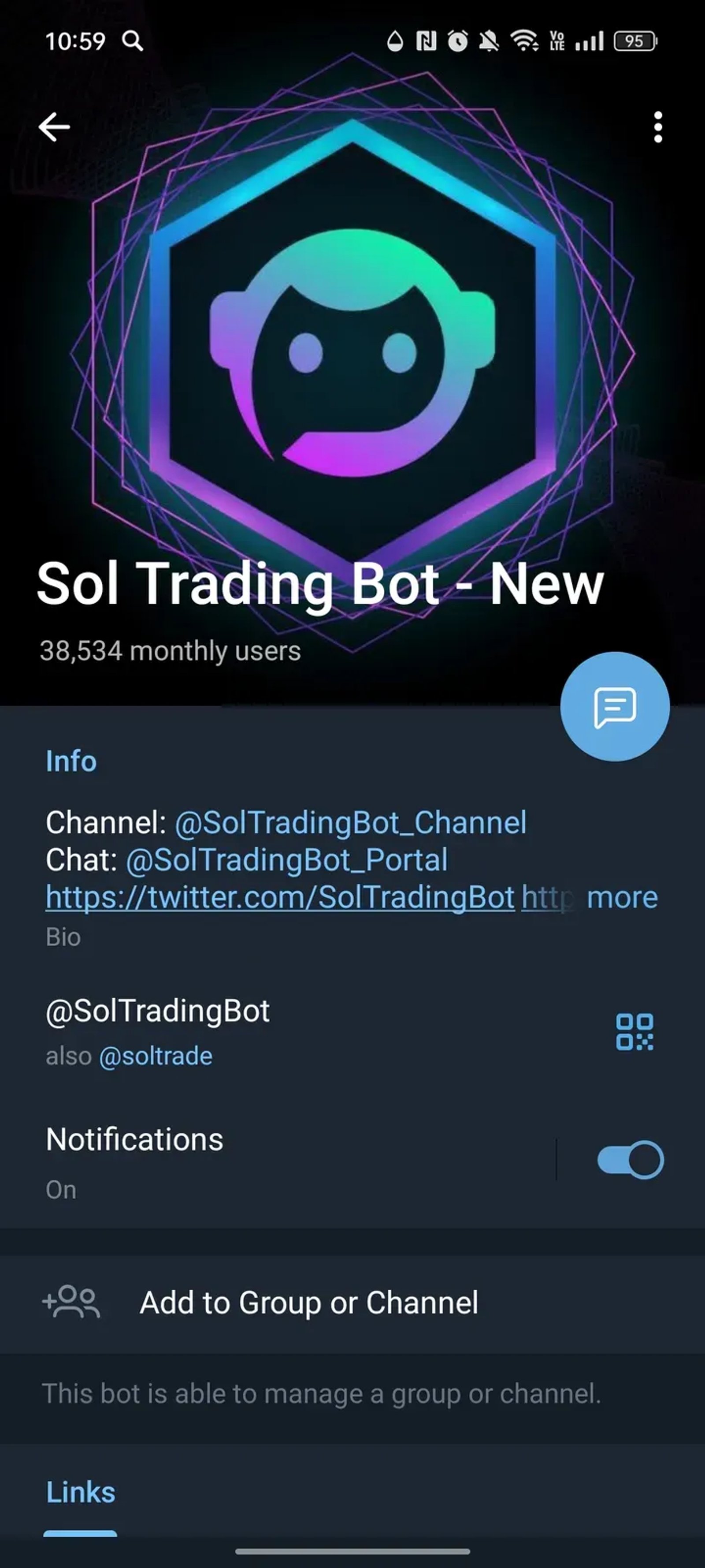Sol Trading Bot - New в Телеграм — скриншот 4