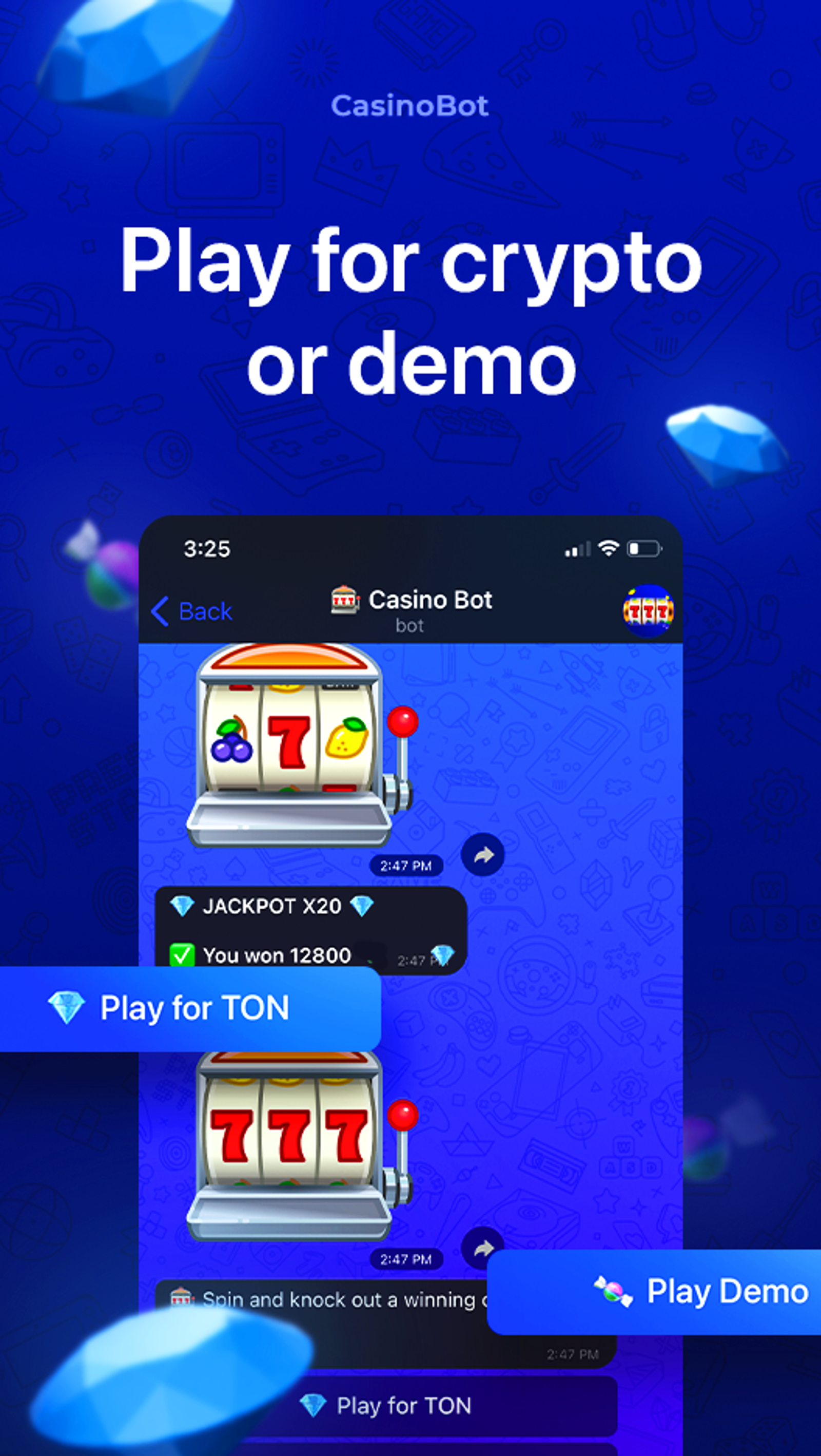 CasinoBot в Телеграм — скриншот 1