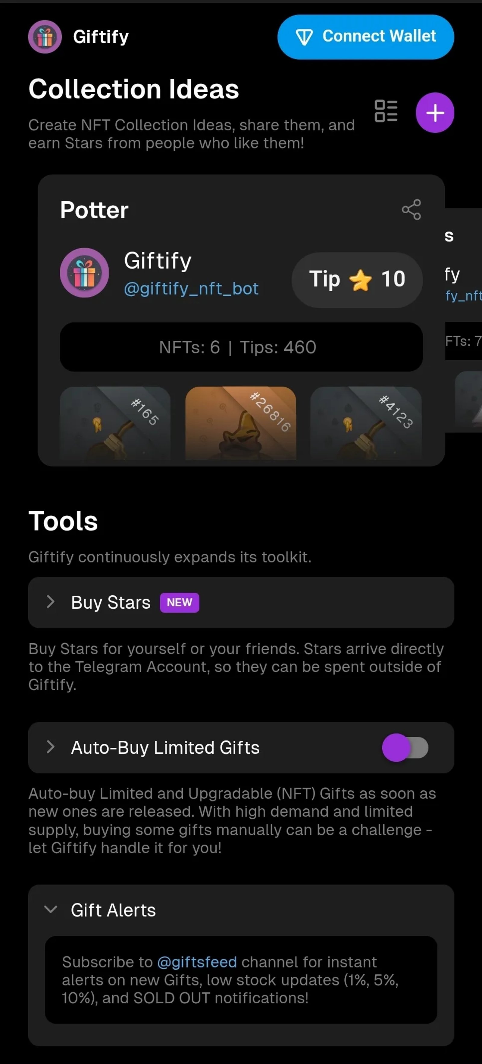 Giftify - Gifts & NFTs Bot в Телеграм — скриншот 3