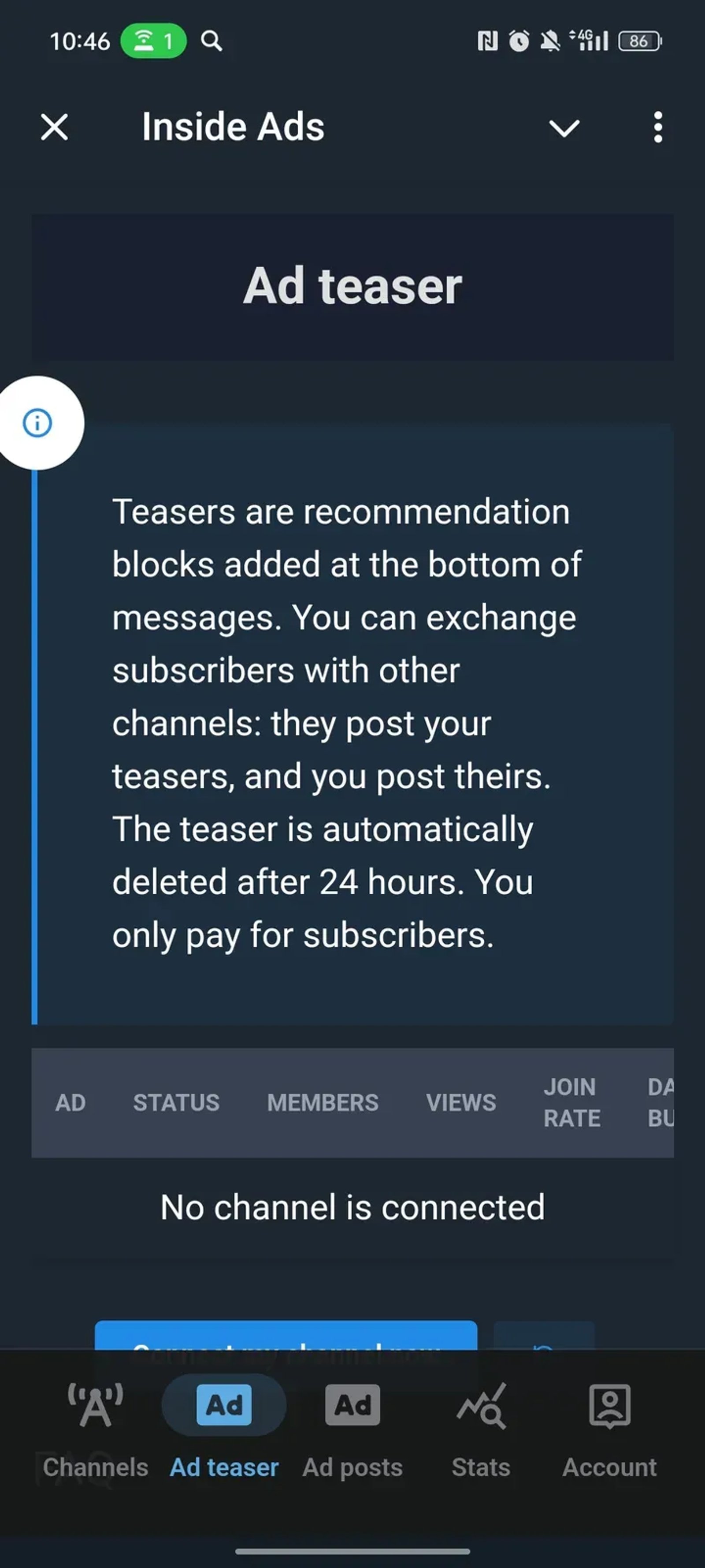 Inside Ads в Телеграм — скриншот 2