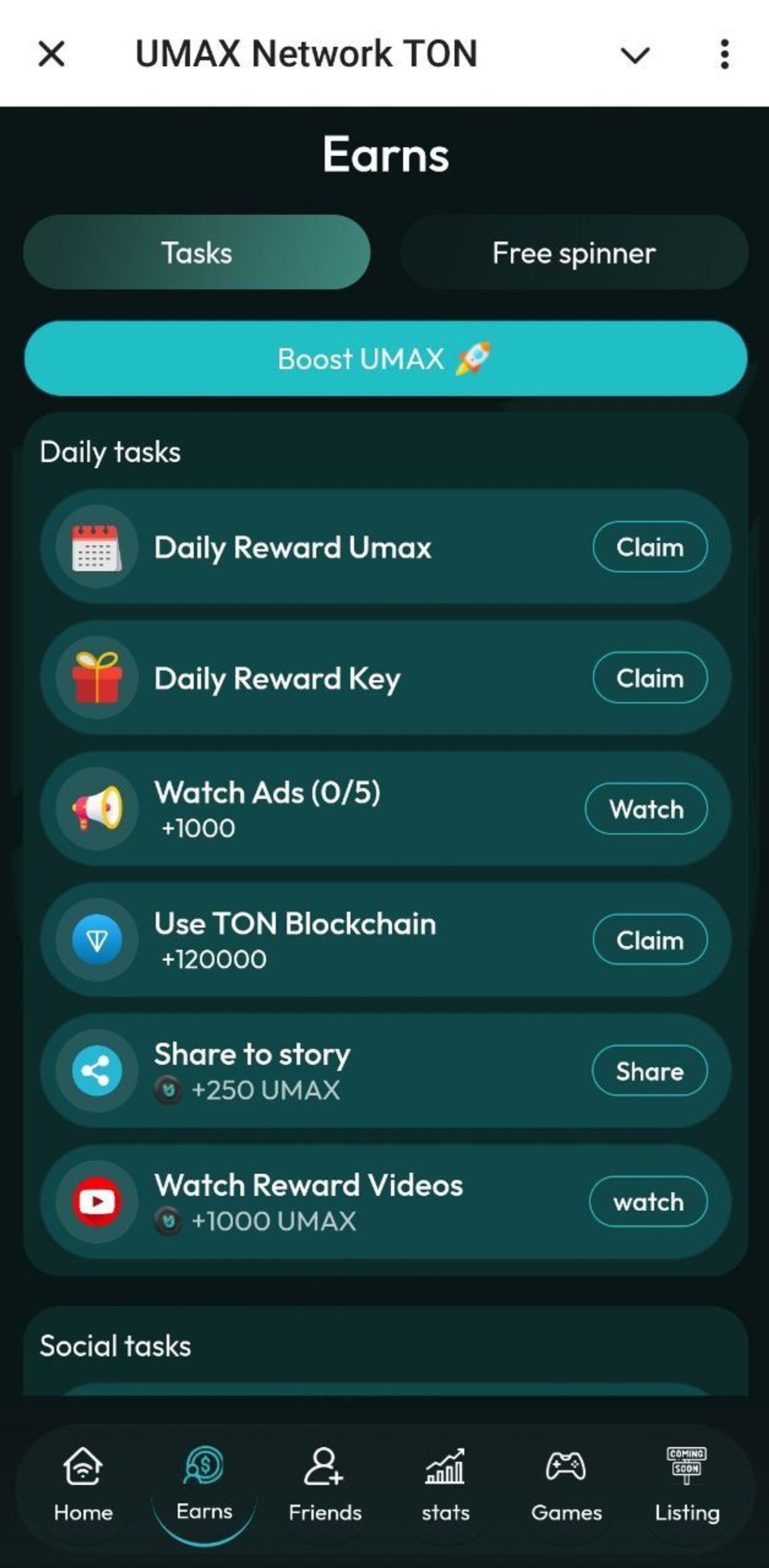 UMAX Network TON Telegram Screenshot 2