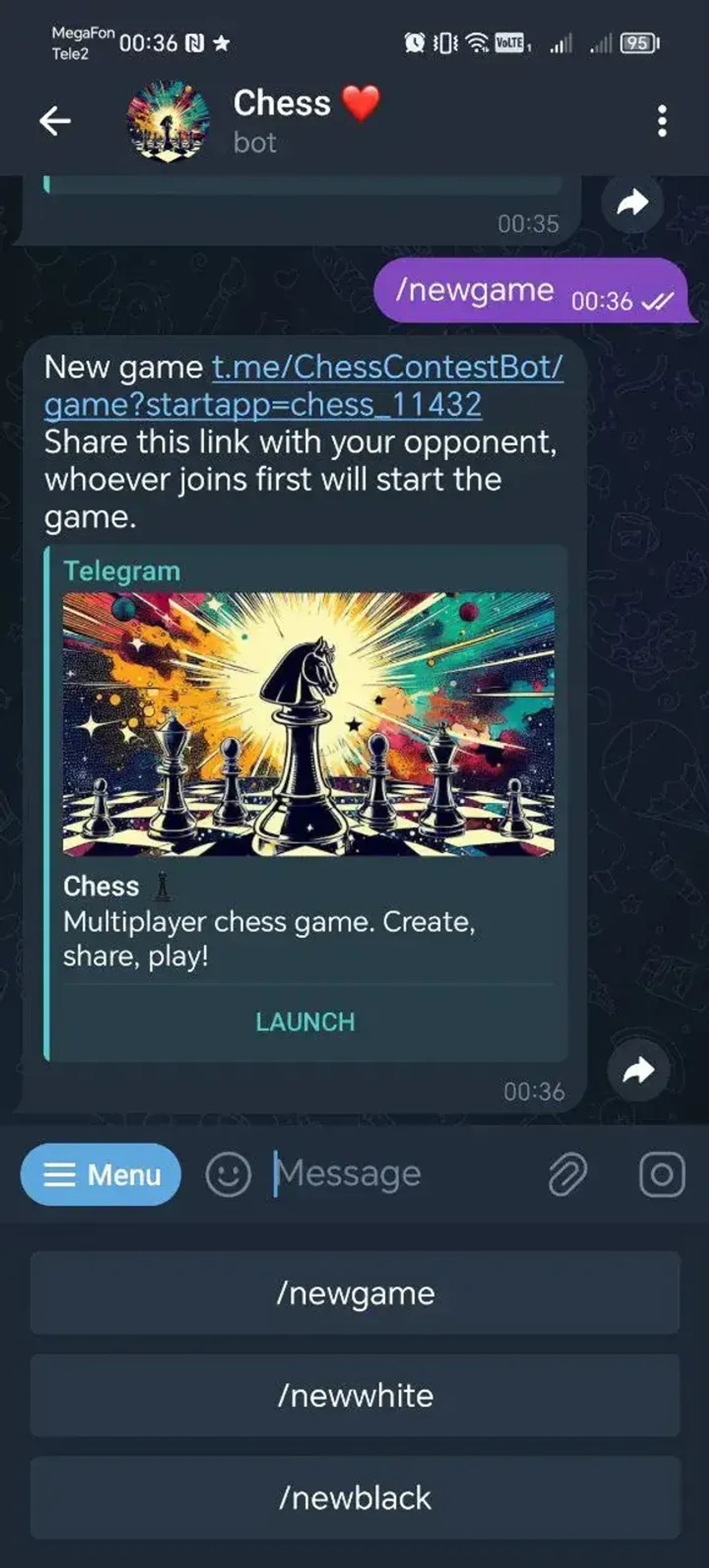 Chess ❤️ в Телеграм — скриншот 2