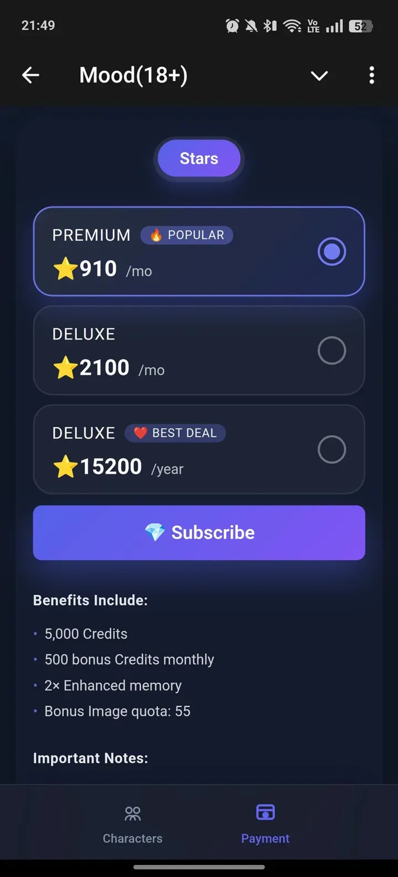 Mood(18+) в Телеграм — скриншот 3