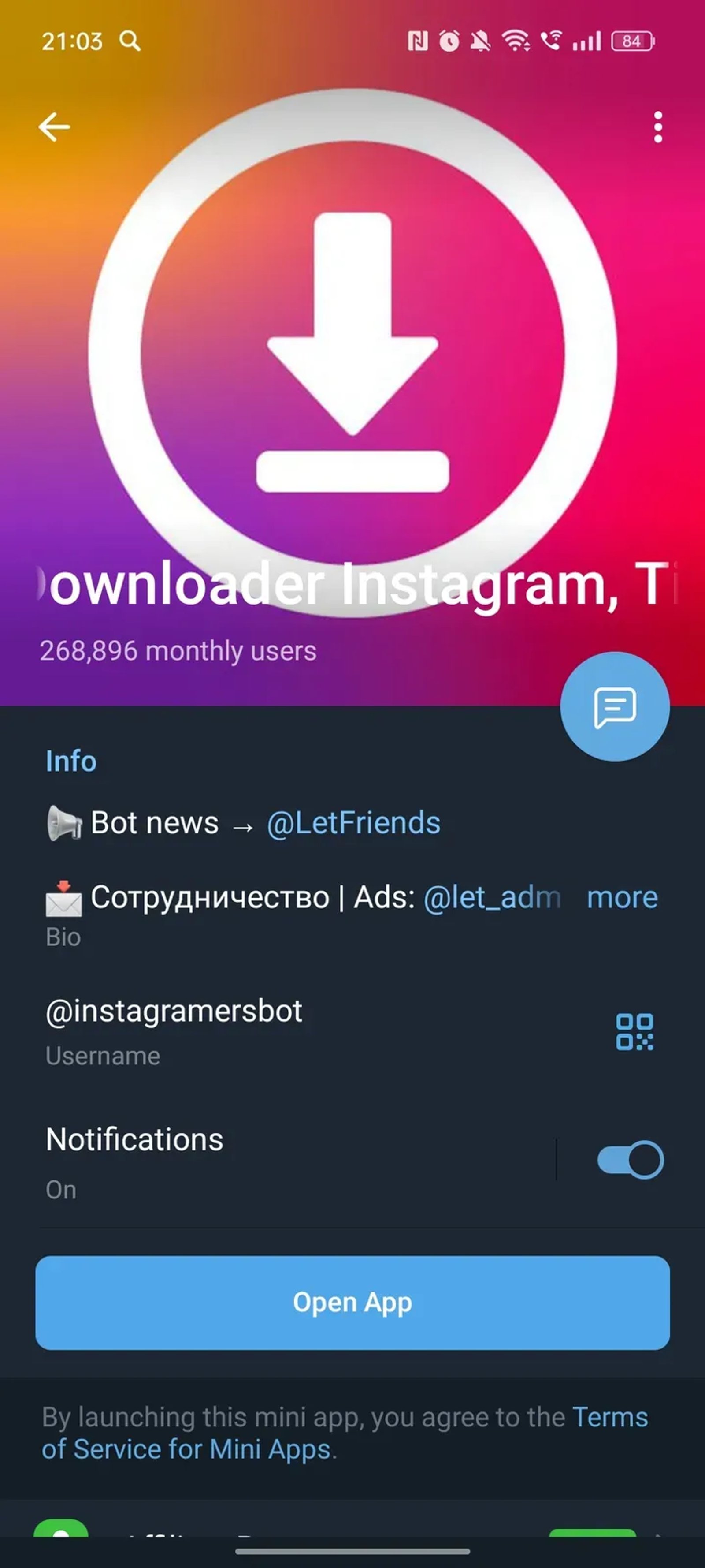 ⚡️Downloader Instagram, TikTok, Pinterest в Телеграм — скриншот 3