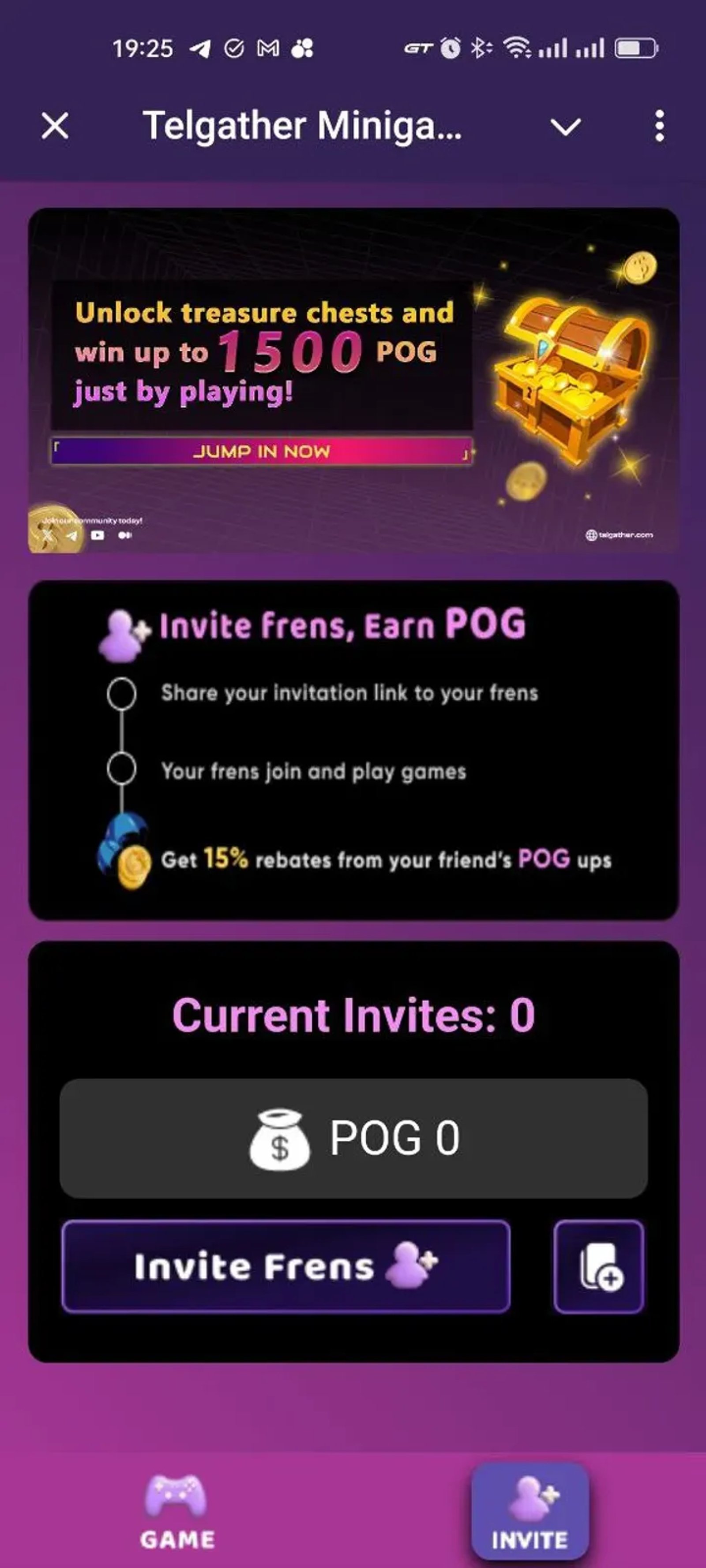 Telgather Minigames в Телеграм — скриншот 1