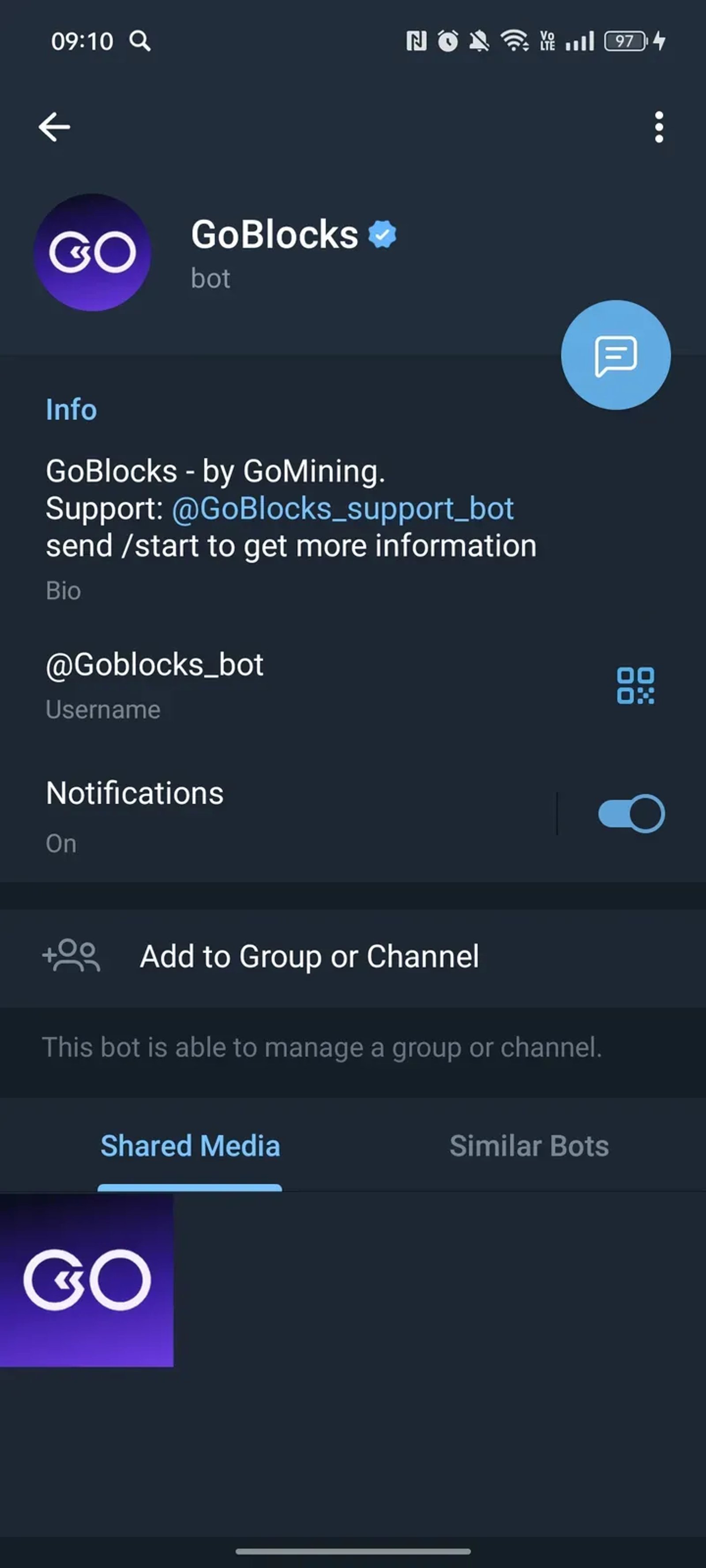 GoBlocks в Телеграм — скриншот 4