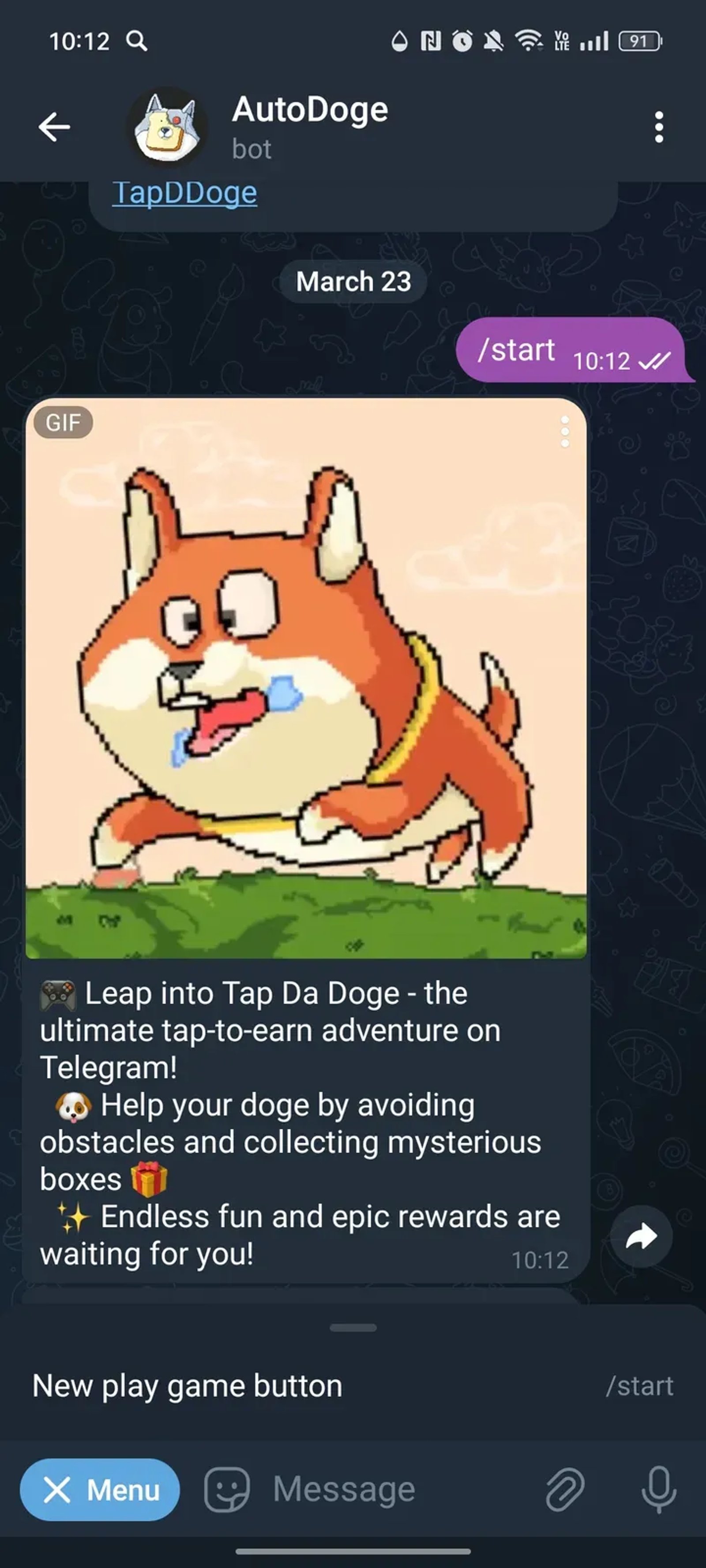 AutoDoge в Телеграм — скриншот 3