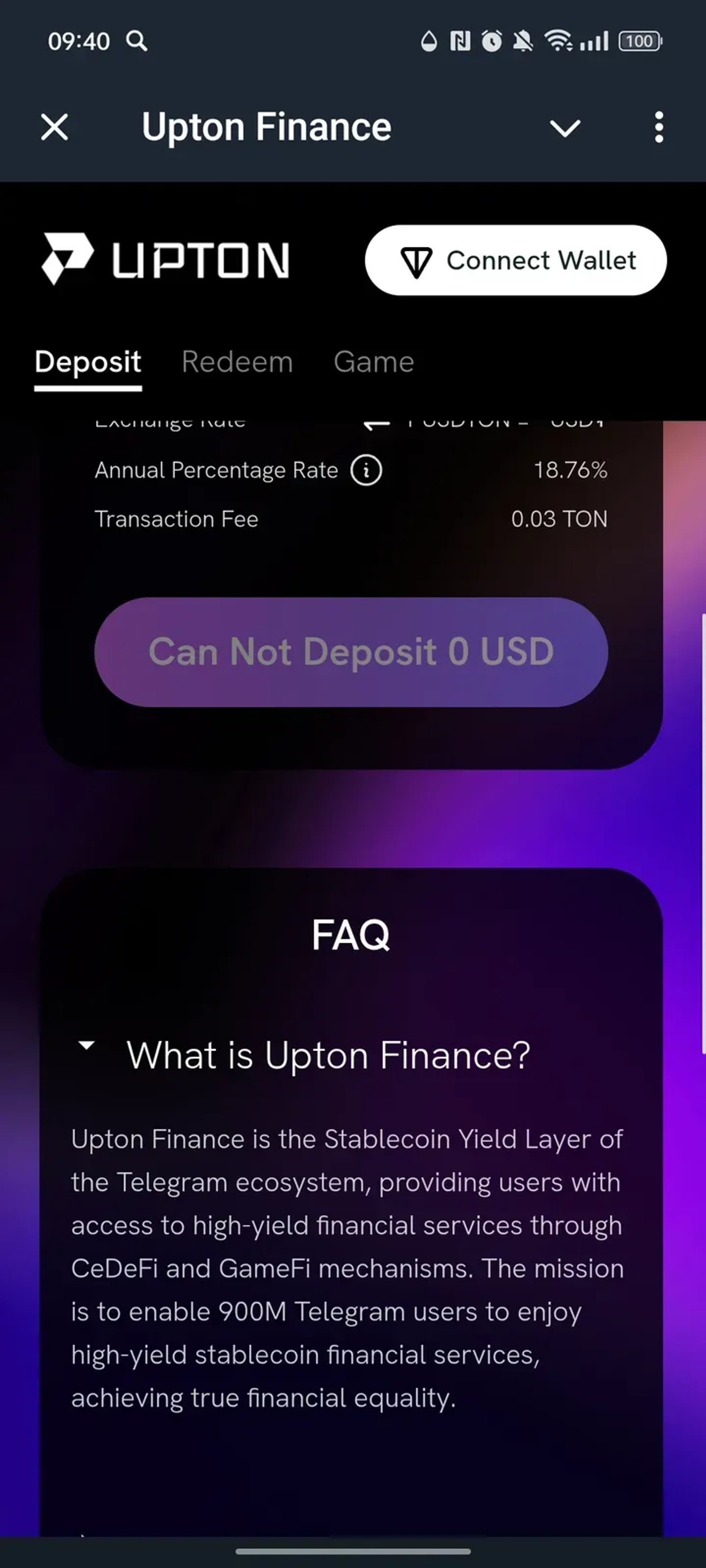 Upton Finance в Телеграм — скриншот 3