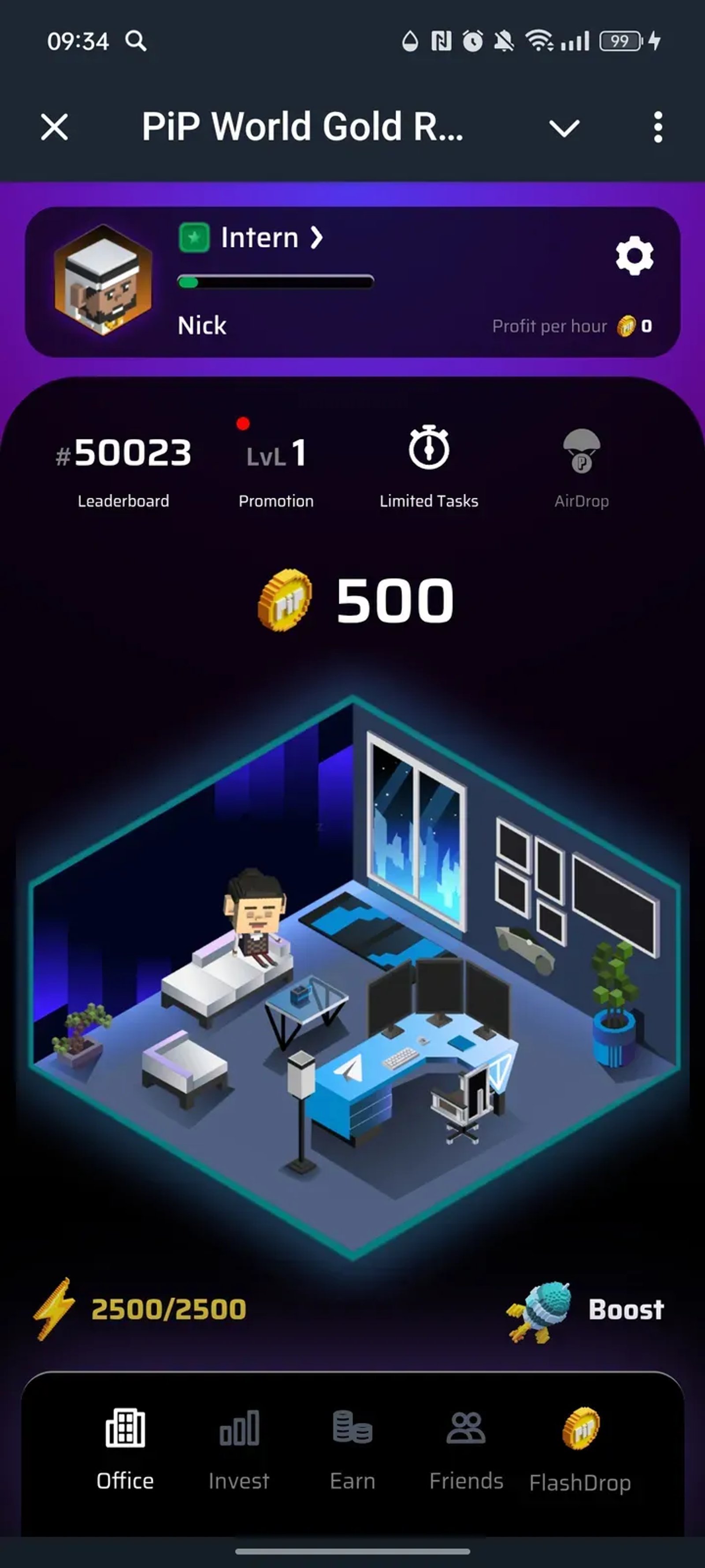PiP World Gold Rush в Телеграм — скриншот 1