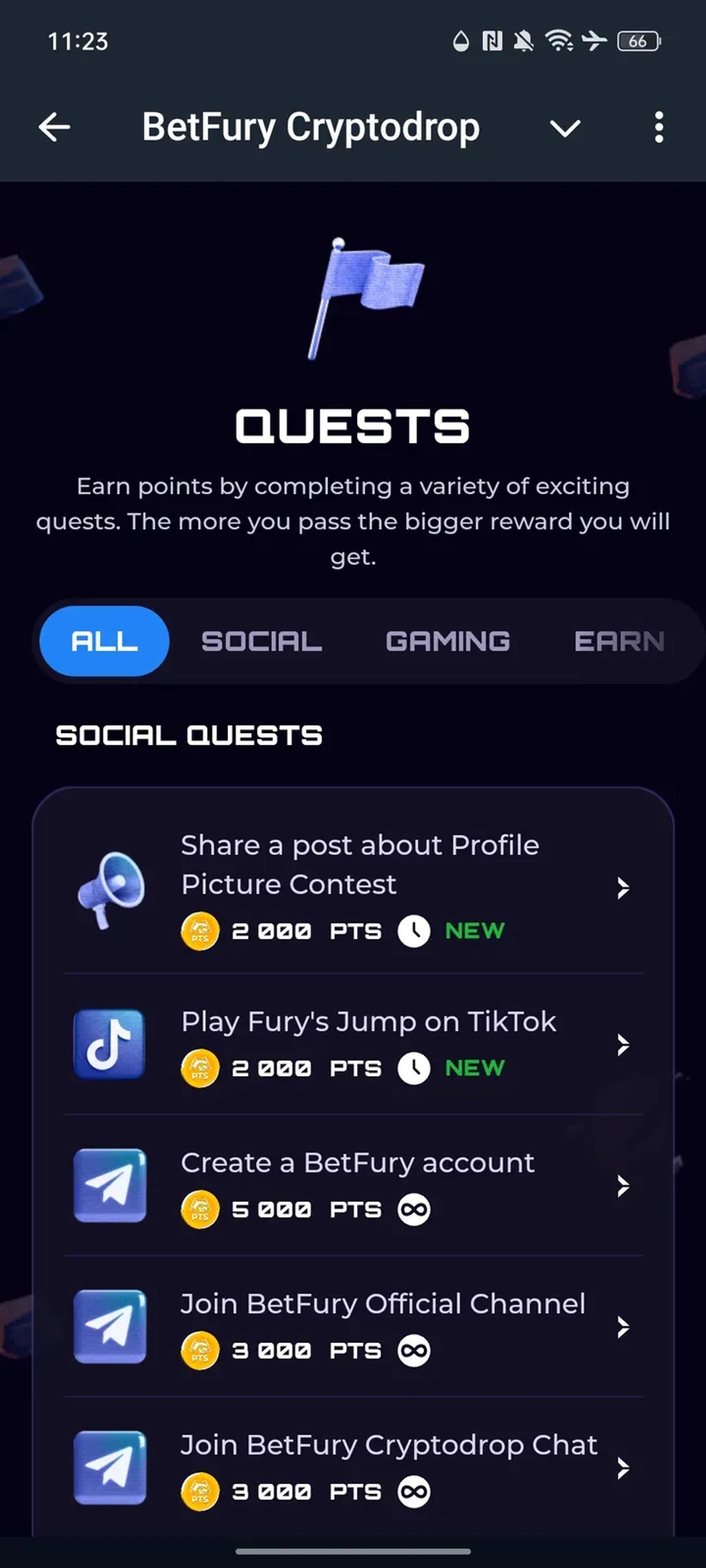 BetFury Cryptodrop в Телеграм — скриншот 3