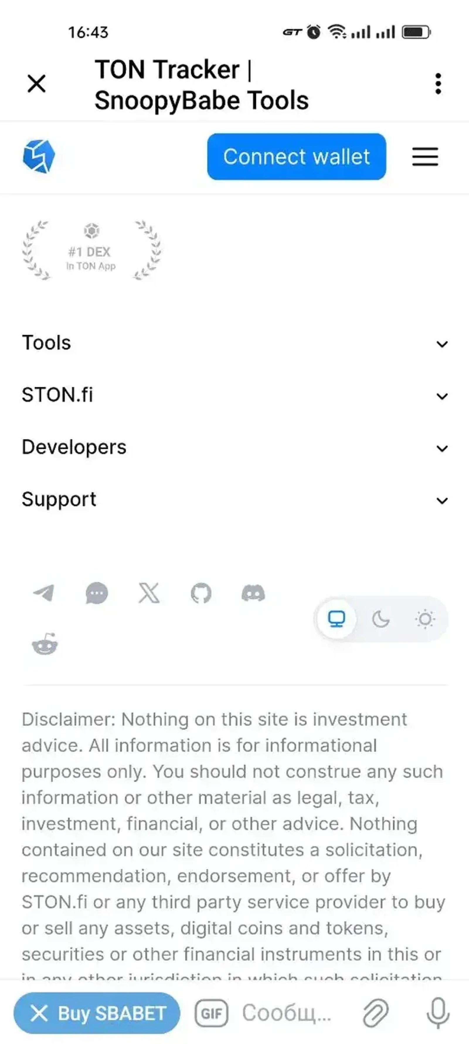 TON Tracker | SnoopyBabe Tools Telegram Screenshot 2