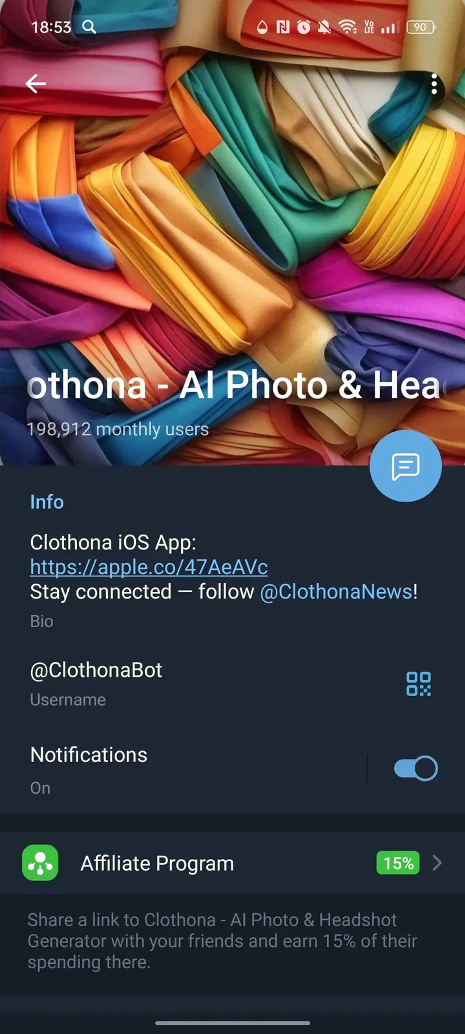 Clothona - AI Photo & Headshot Generator Telegram Screenshot 4